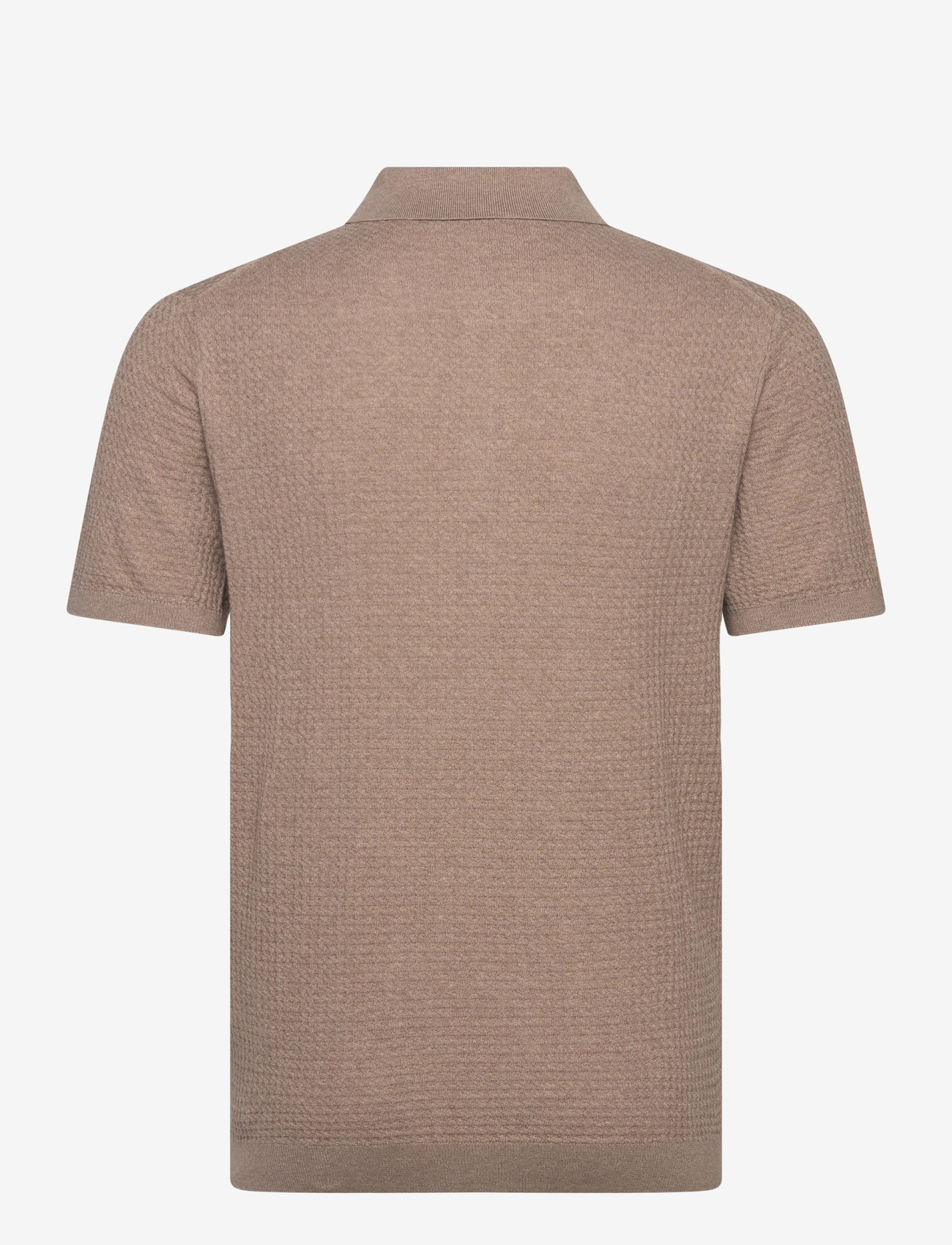 Lindbergh Black - Knitted cable polo S/S - kurzärmelig - sand mel - 1