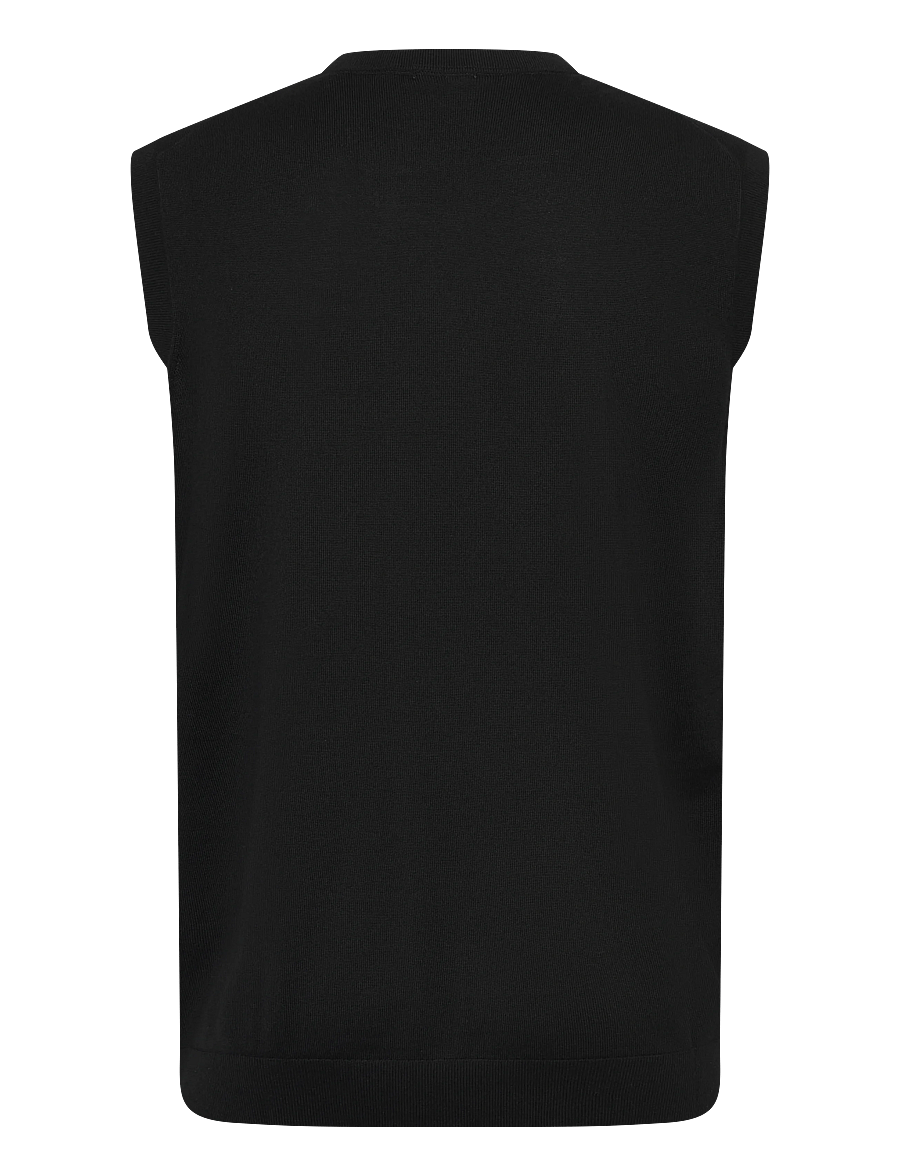 Lindbergh Black - 100 % merino v-neck slipover - strikveste - black - 1