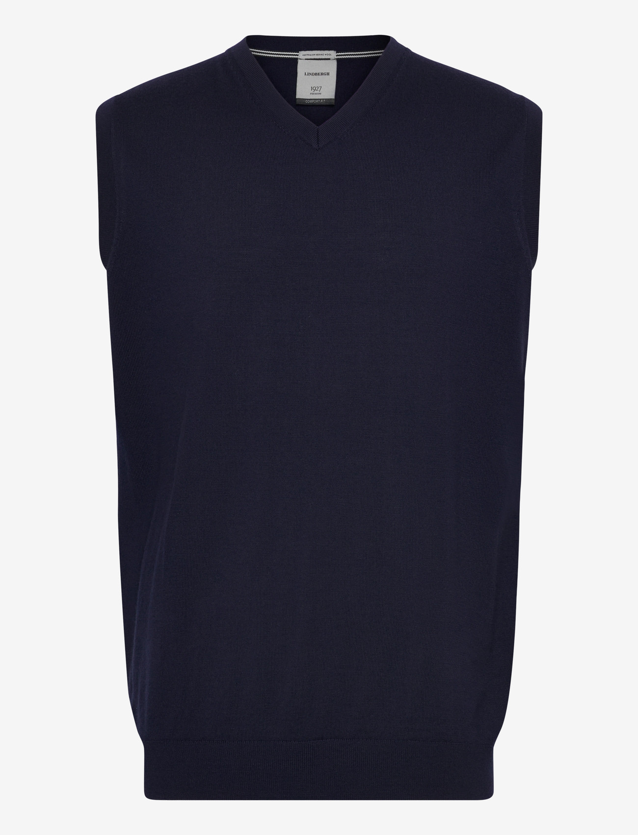 Lindbergh Black - 100 % merino v-neck slipover - gestrickte westen - navy - 0