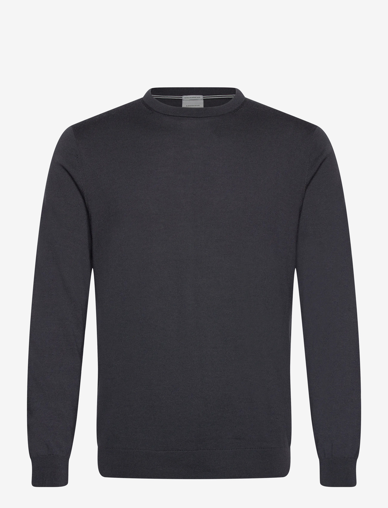Lindbergh Black - 100 % merino crew neck knit - rund hals - asphalt grey - 1