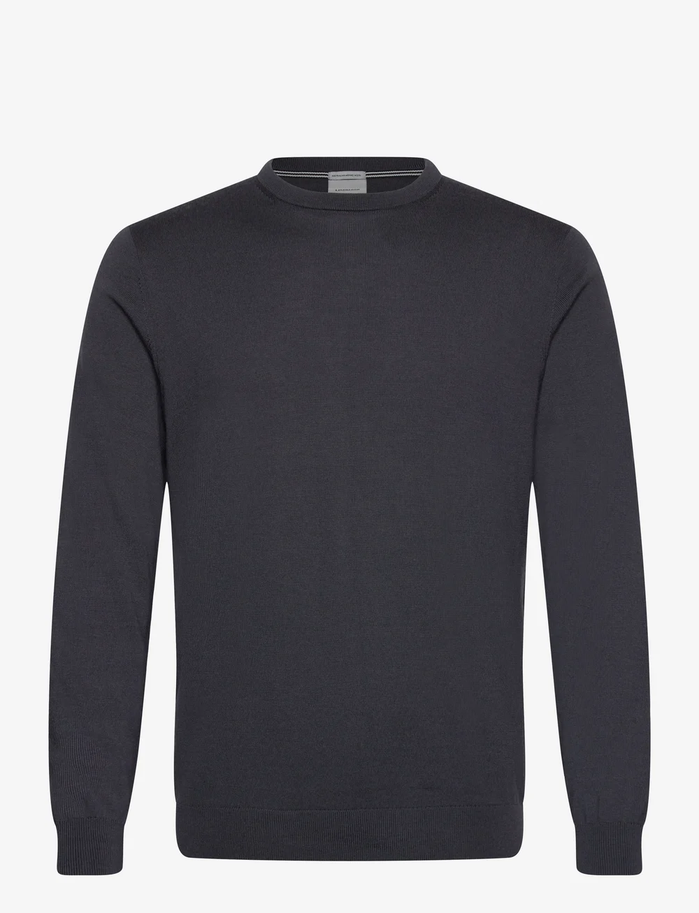 Lindbergh Black - 100 % merino crew neck knit - rund hals - asphalt grey - 1