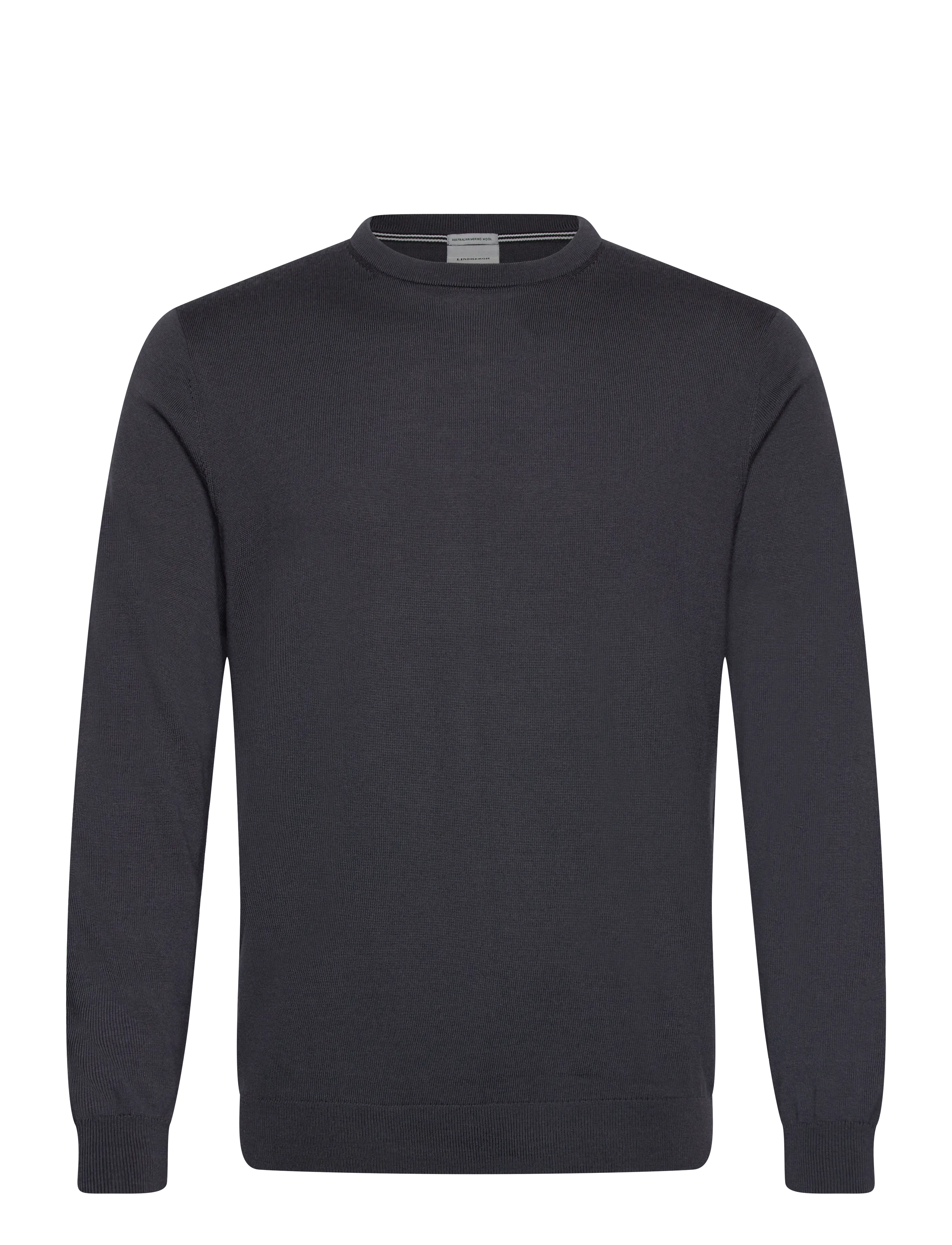 Lindbergh Black 100 % merino crew neck knit - Clothing - ASPHALT GREY / grey