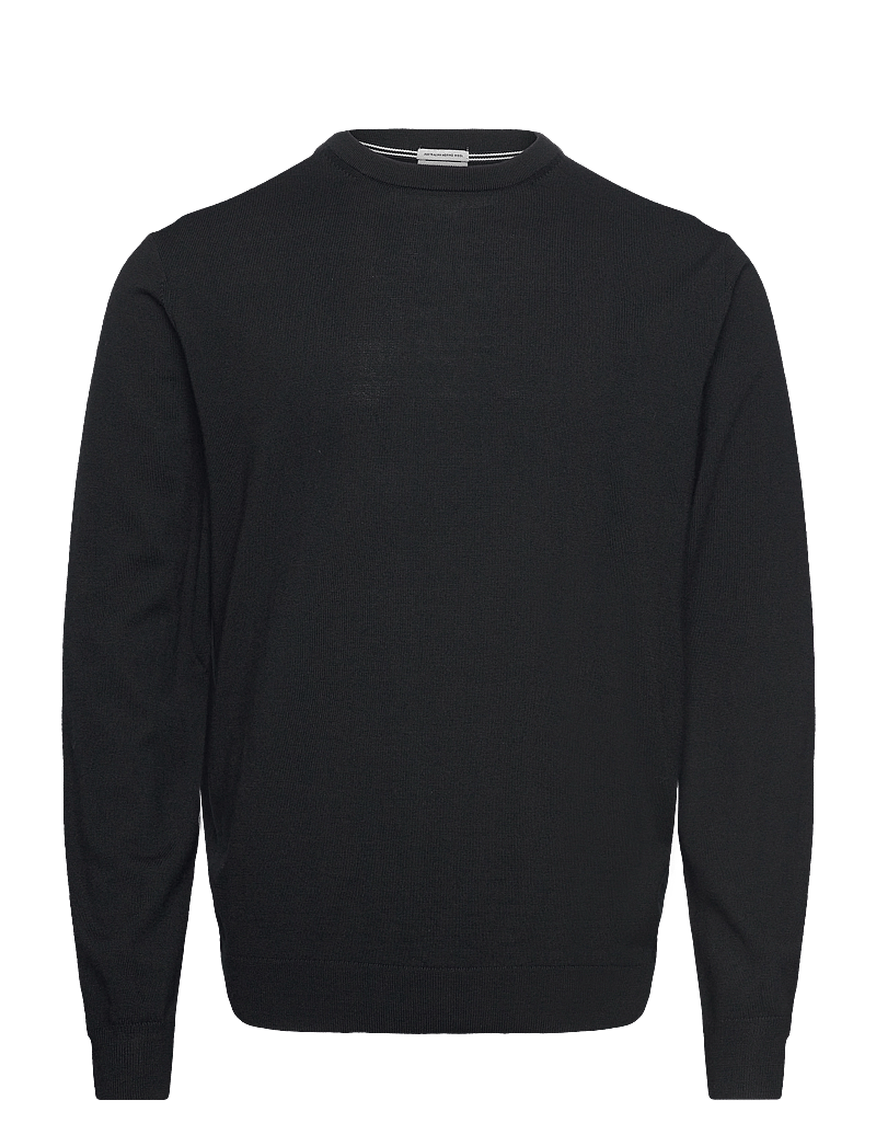 Lindbergh Black - 100 % merino crew neck knit - rundhalsad - black - 1
