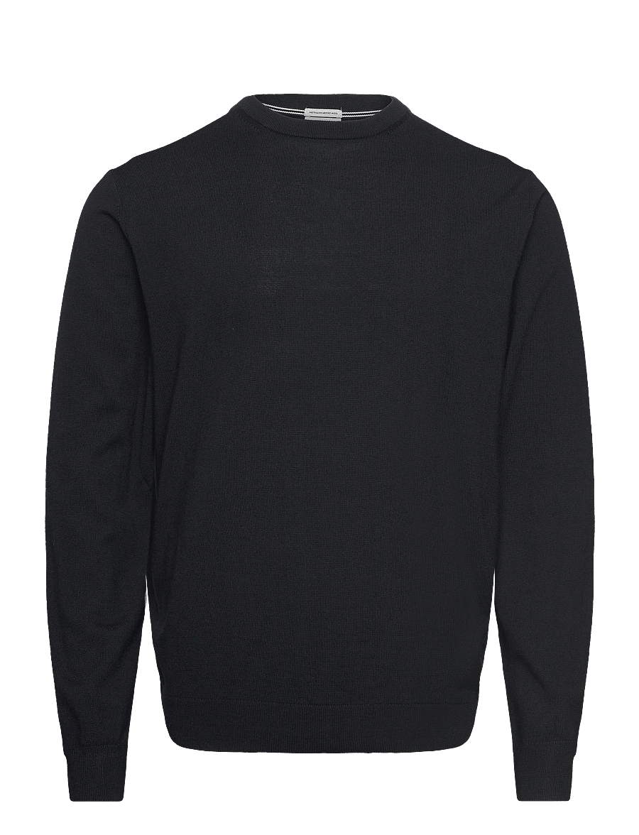Lindbergh Black - 100 % merino crew neck knit - rundhals - black - 1