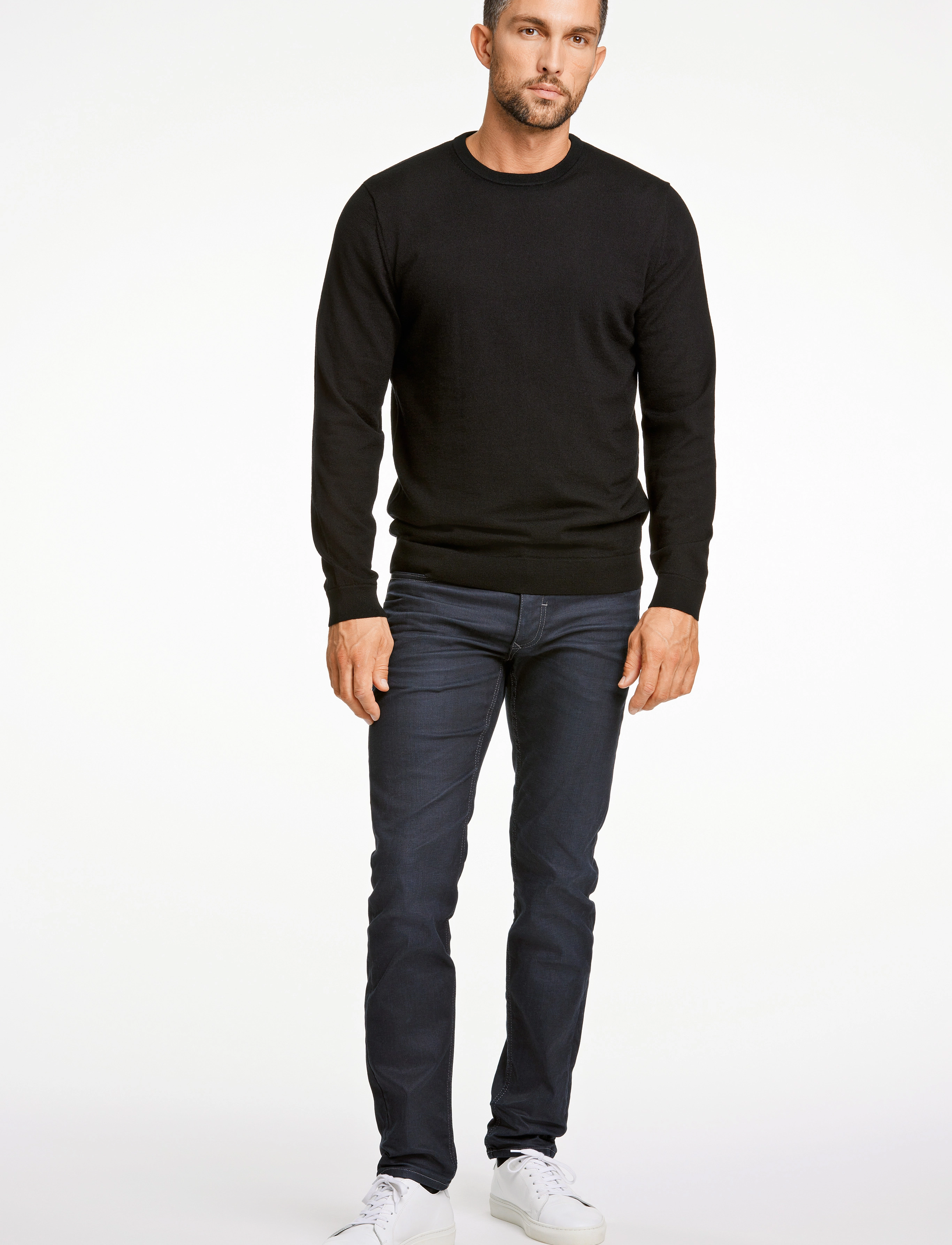 Lindbergh Black - 100 % merino crew neck knit - rund hals - black - 4