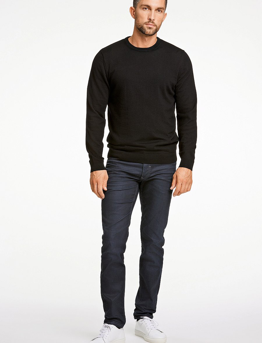 Lindbergh Black - 100 % merino crew neck knit - rundhals - black - 4