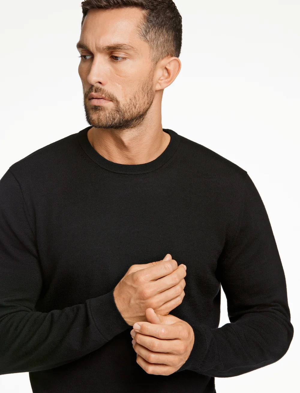 Lindbergh Black - 100 % merino crew neck knit - rundhals - black - 5