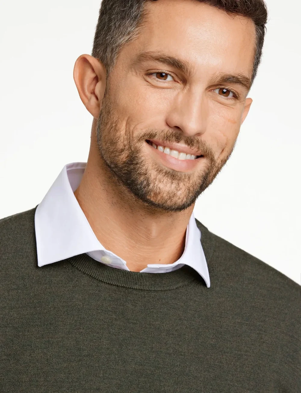 Lindbergh Black - 100 % merino crew neck knit - rund hals - dk army mel - 3