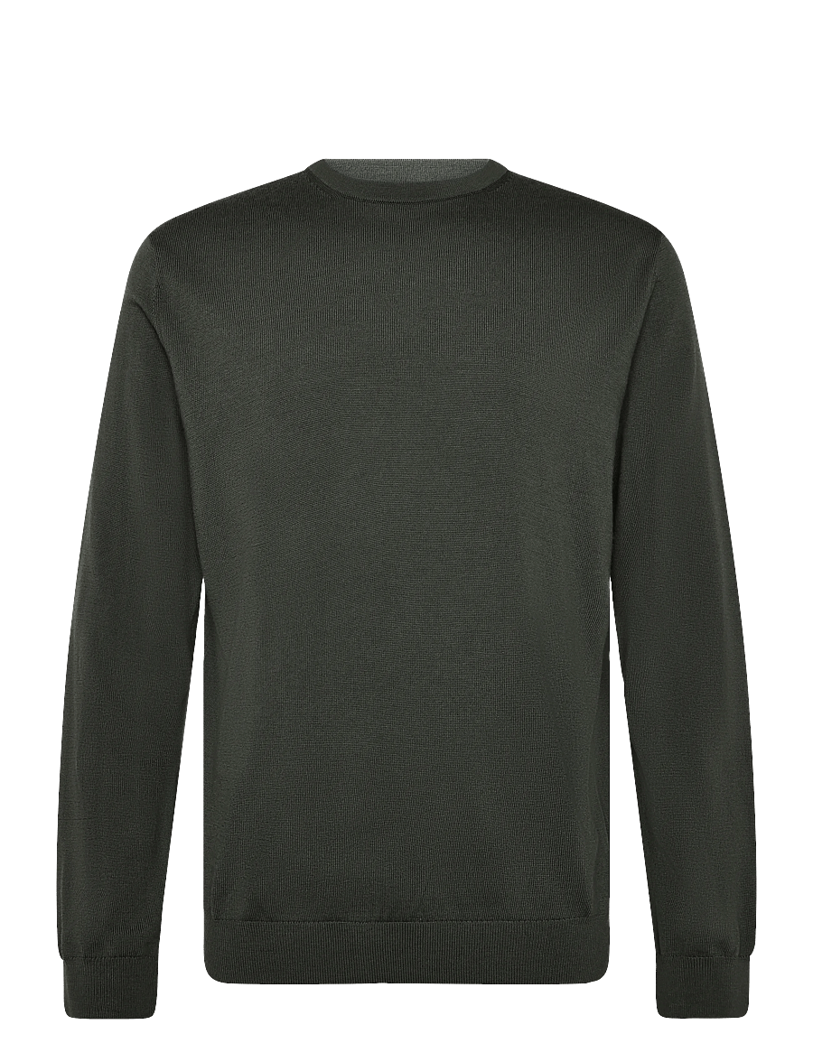 Lindbergh Black - 100 % merino crew neck knit - rundhalsad - dusty army - 1