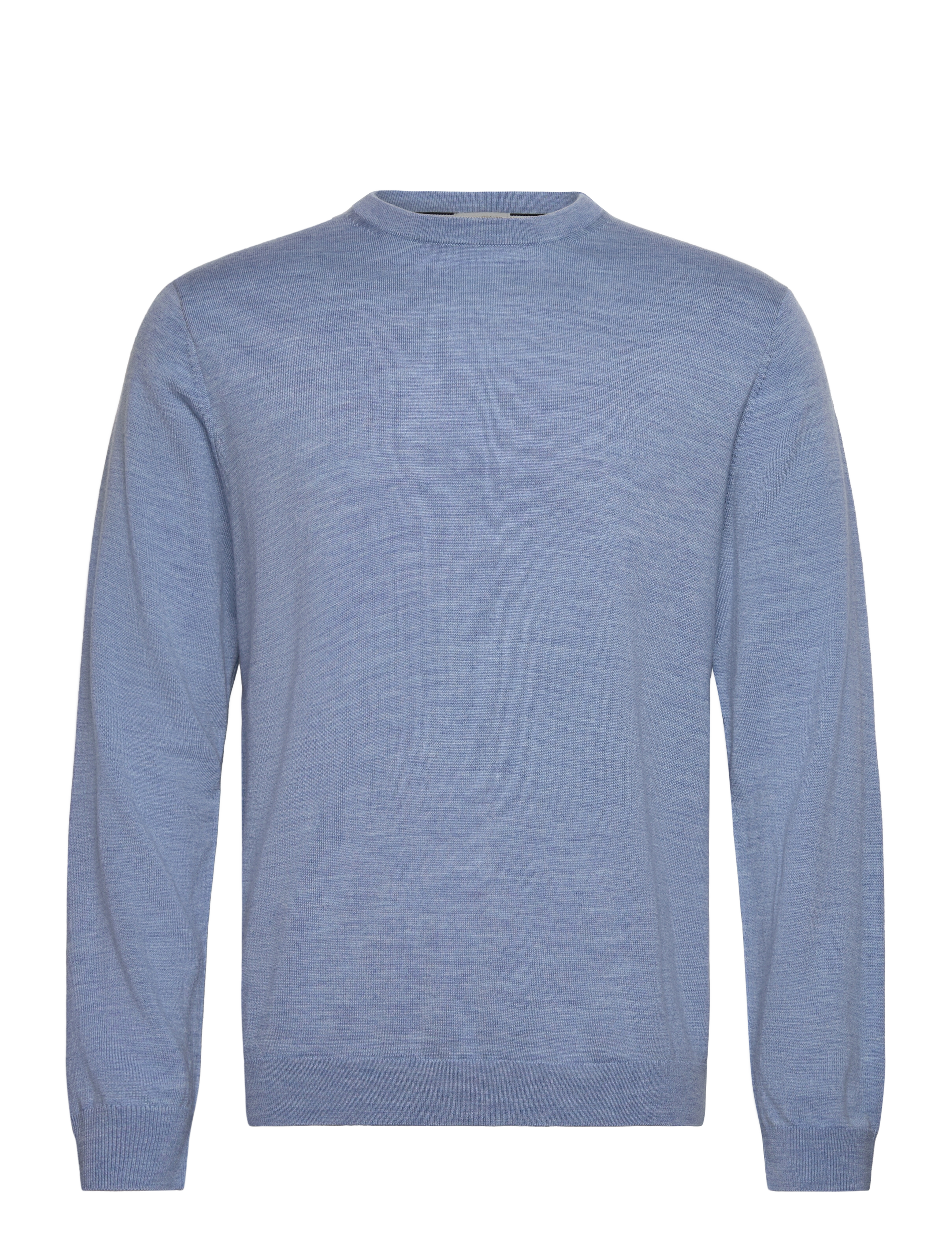 Lindbergh Black 100 % merino crew neck knit - Kläder - LT BLUE MEL / blue