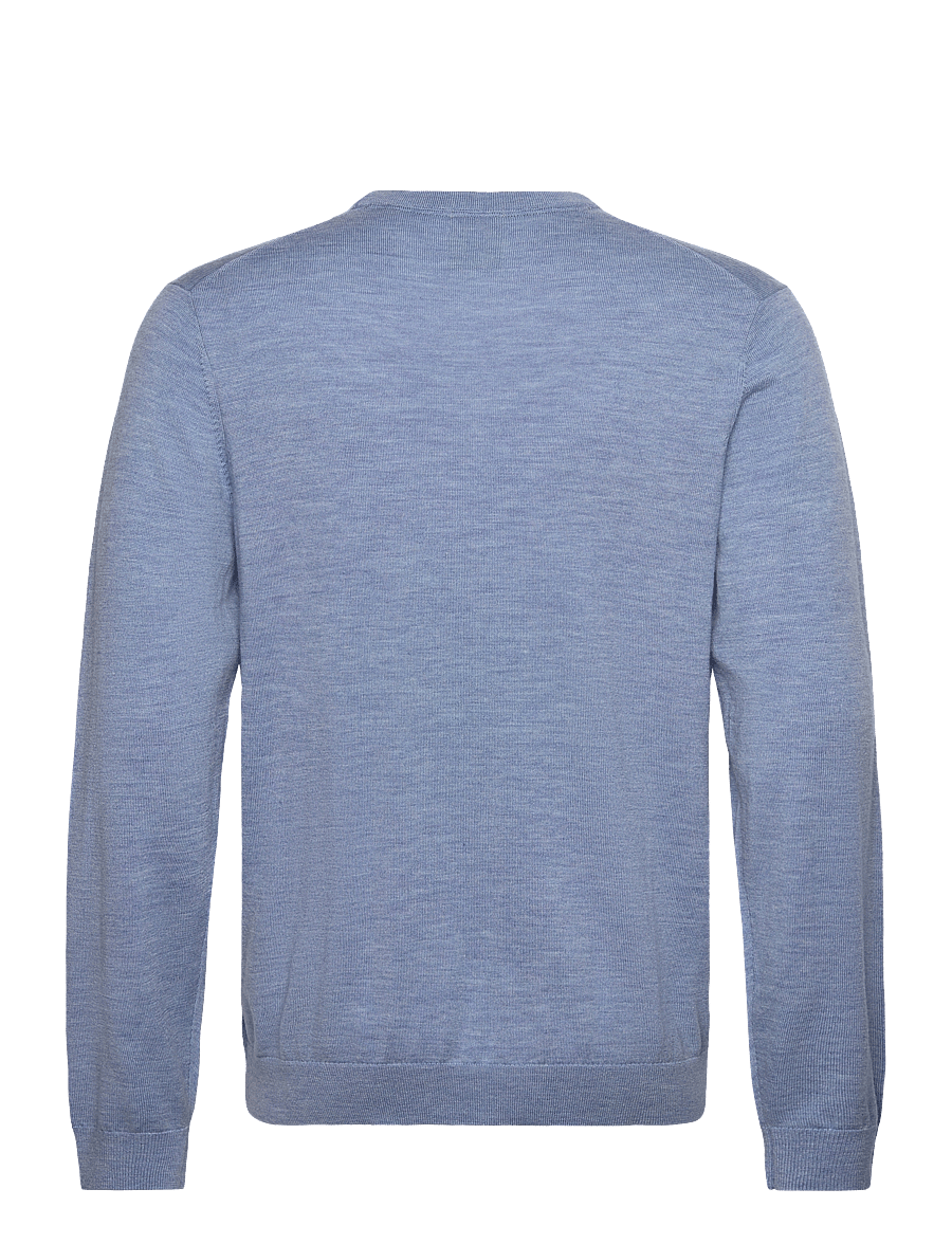 Lindbergh Black - 100 % merino crew neck knit - rund hals - lt blue mel - 2