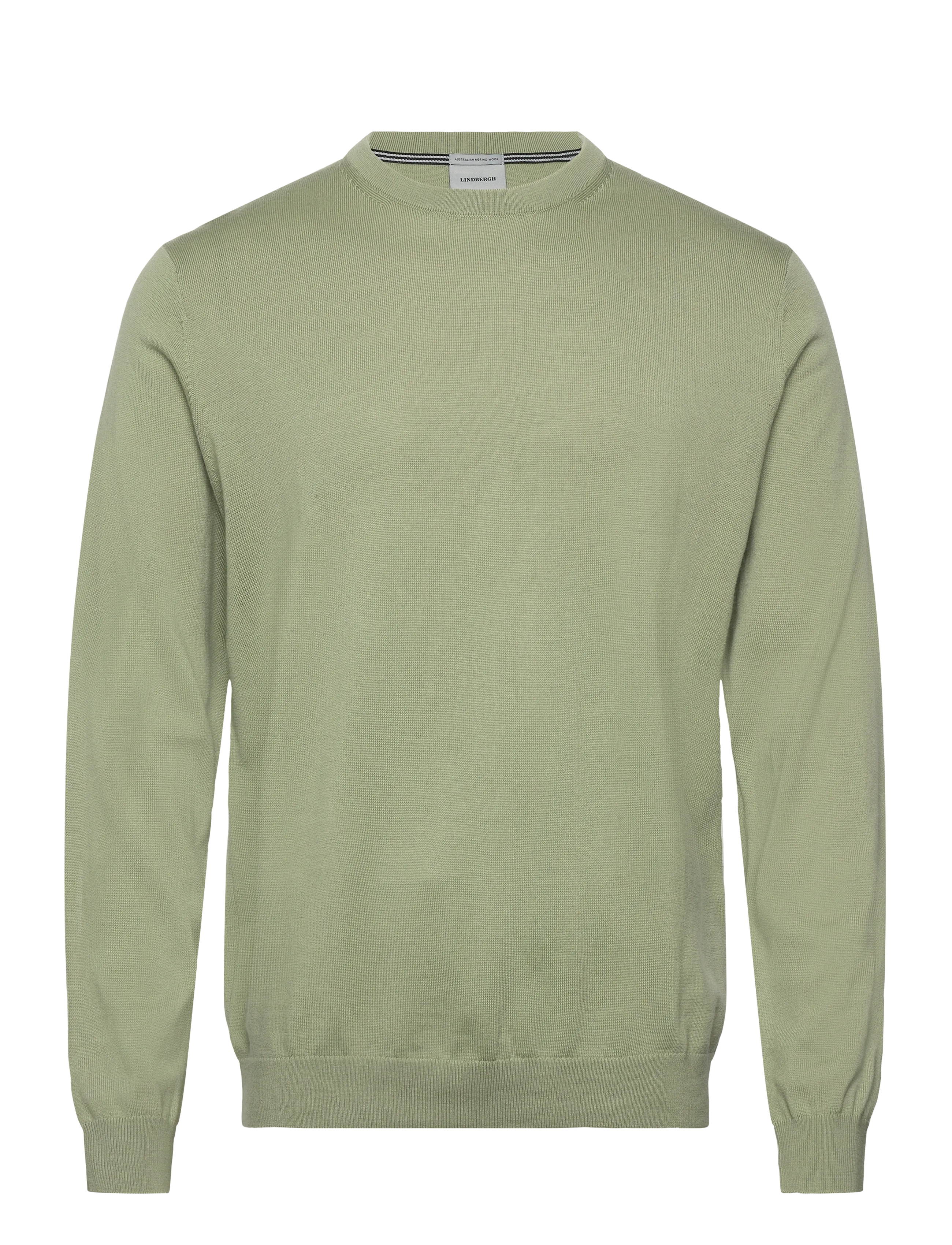 Lindbergh Black 100 % merino crew neck knit - Riided - LT DUSTY GREEN / green