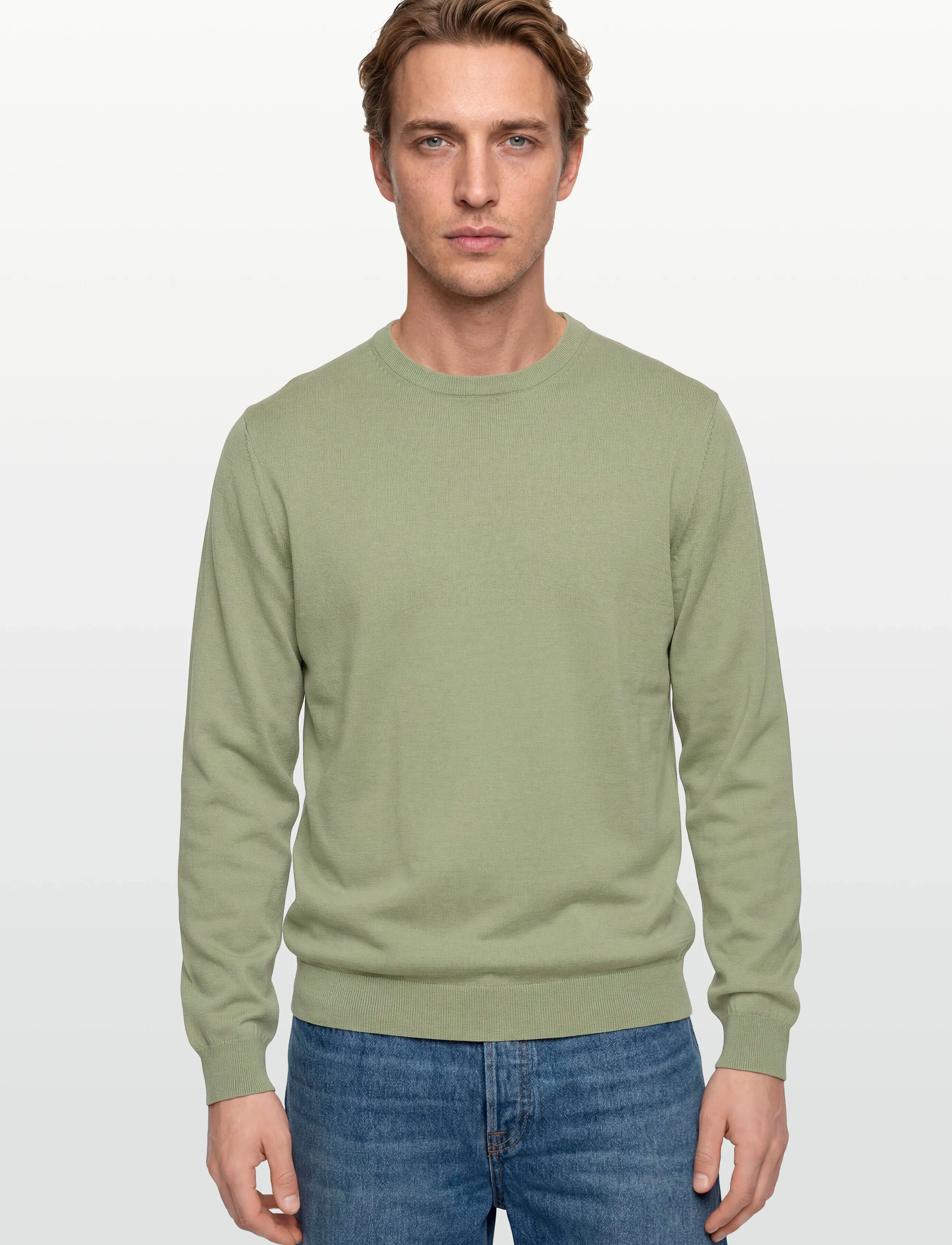 Lindbergh Black - 100 % merino crew neck knit - Ümmarguse kaelusega kudumid - lt dusty green - 3