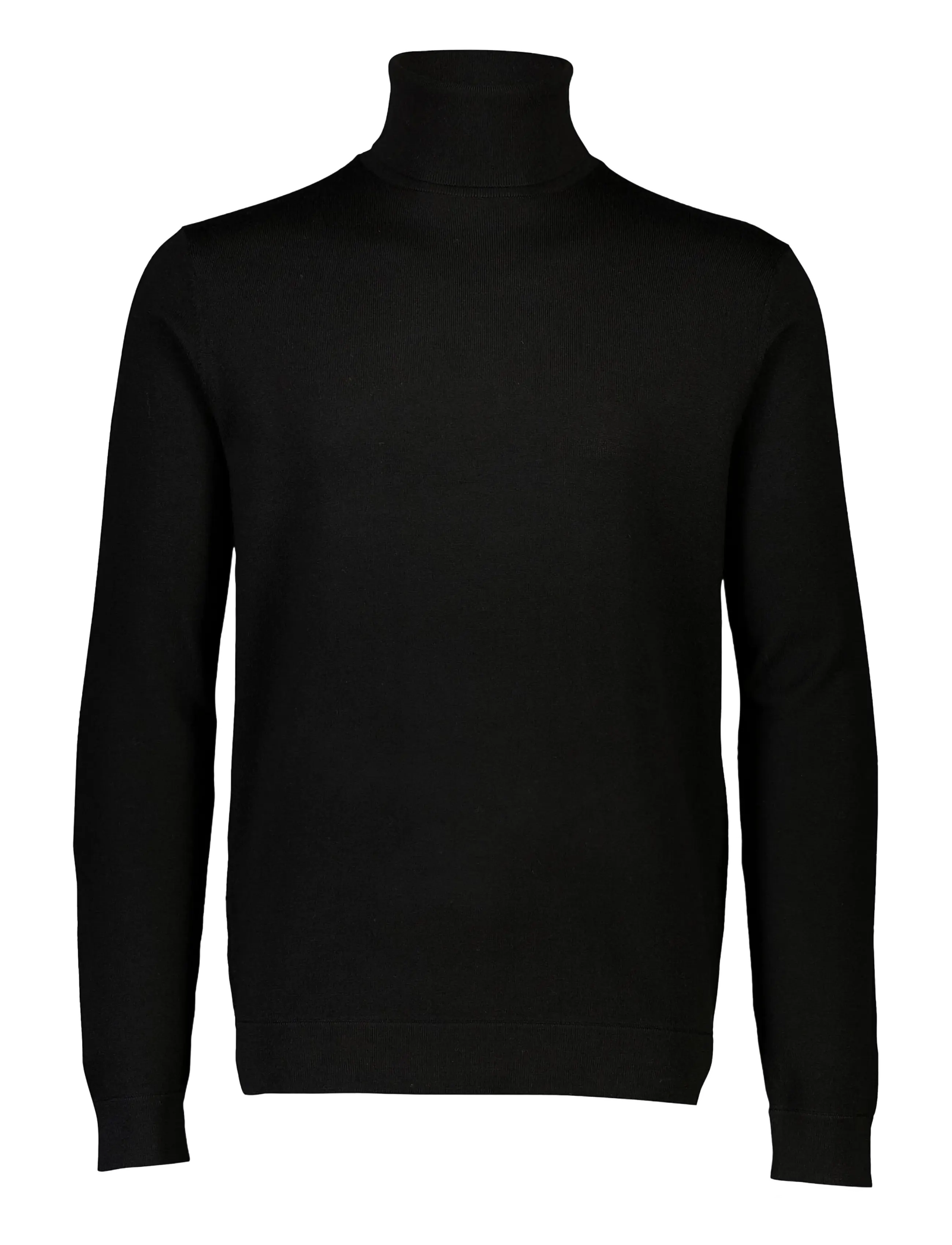 Lindbergh Black 100 % merino roll neck knit - Kõrge kaelusega - BLACK / black