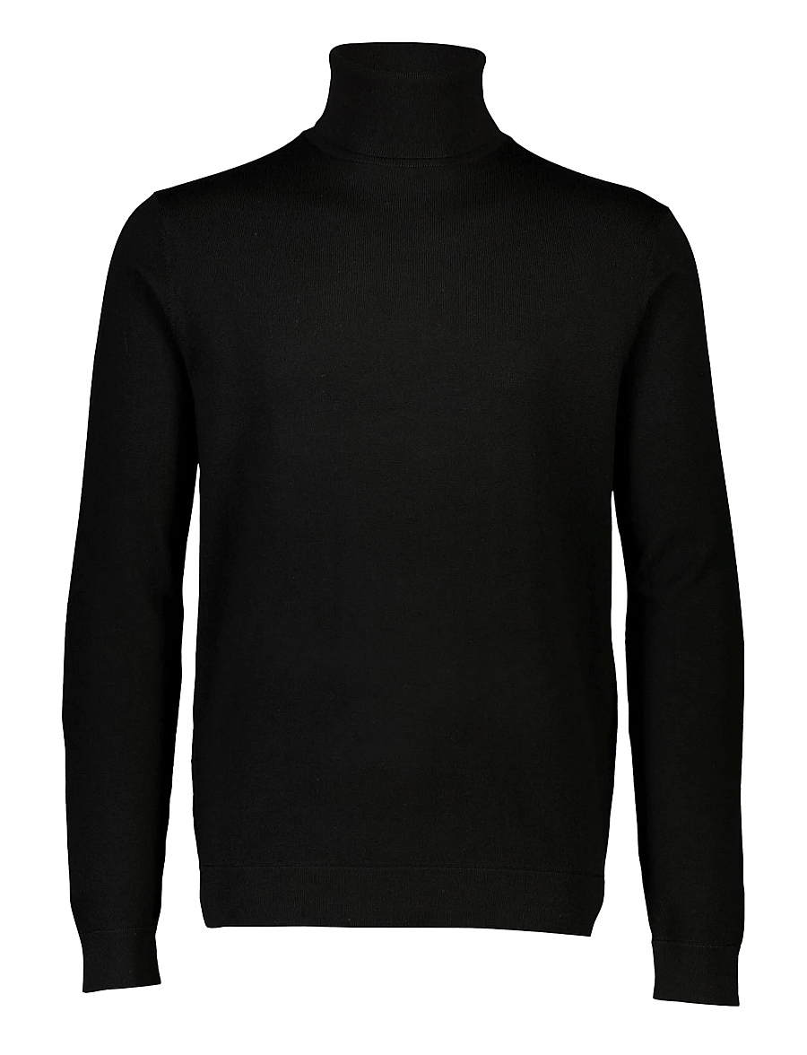 Lindbergh Black - 100 % merino roll neck knit - polokrage - black - 1