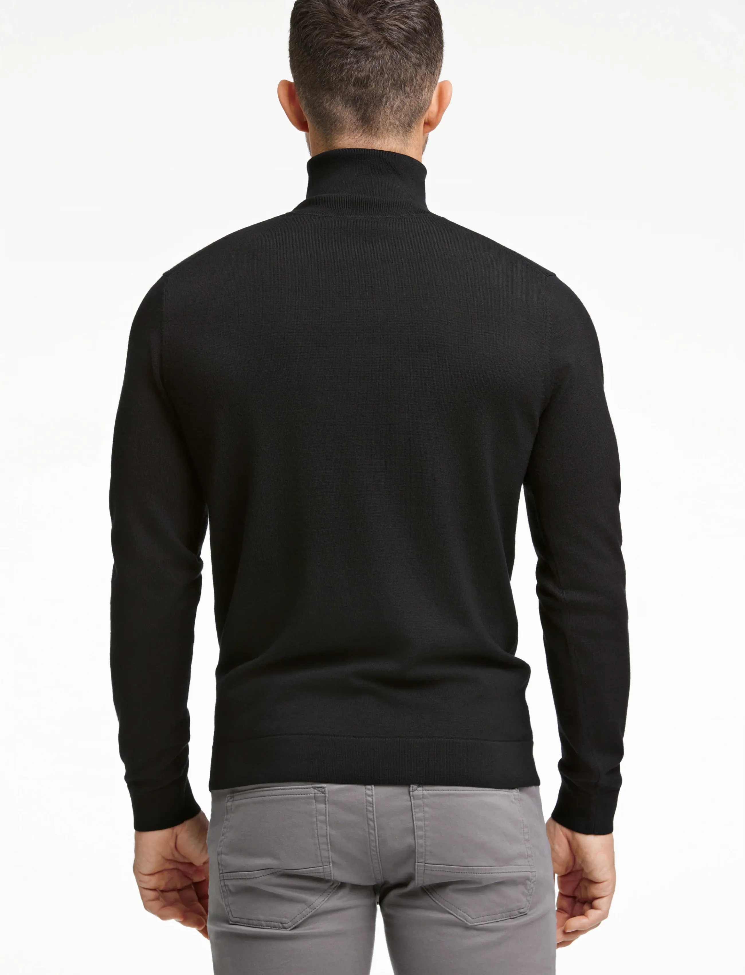 Lindbergh Black - 100 % merino roll neck knit - black - 3