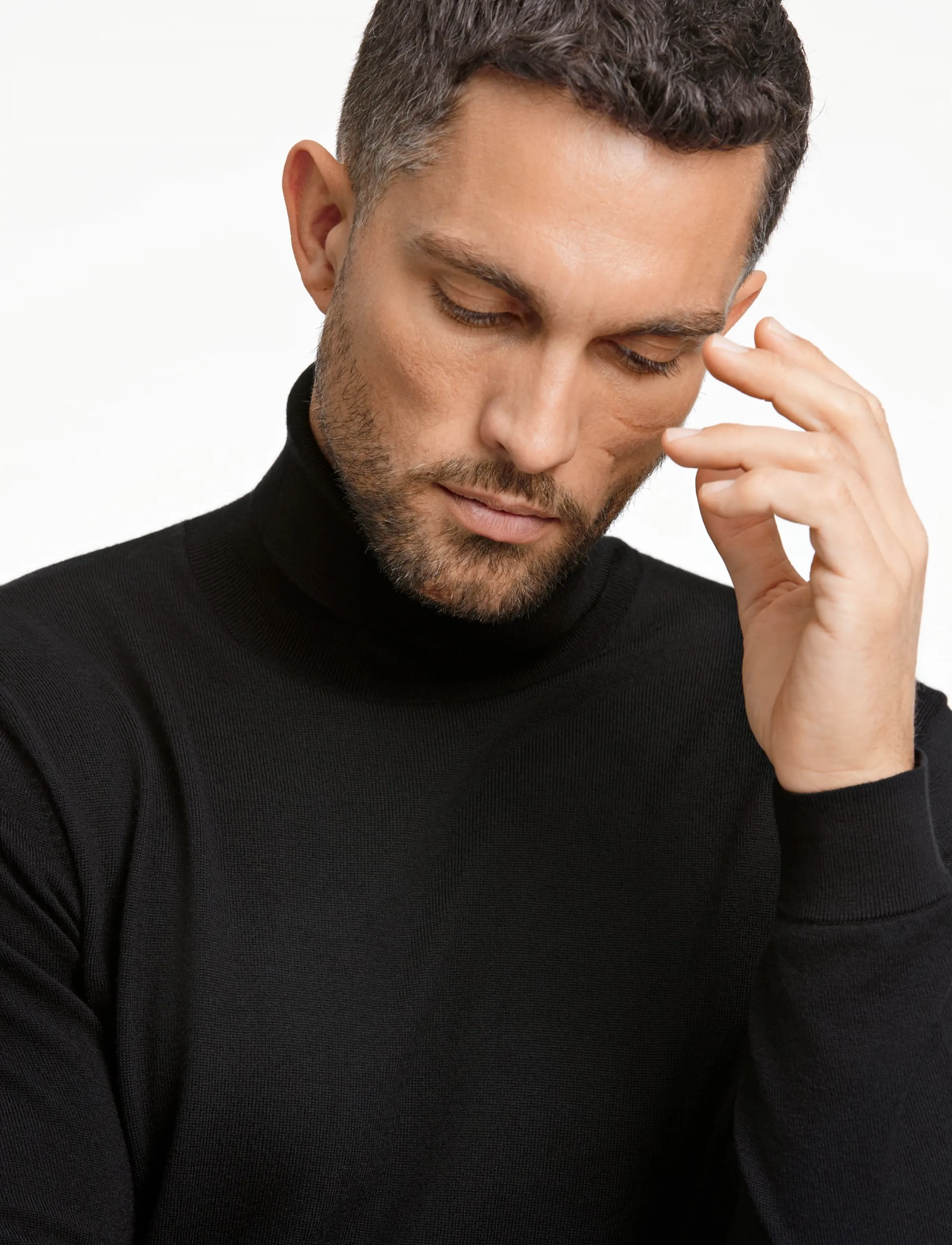 Lindbergh Black - 100 % merino roll neck knit - black - 4