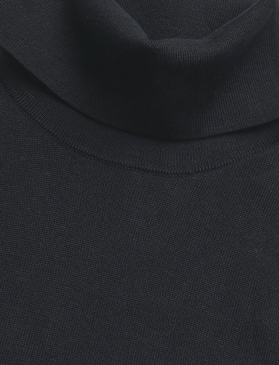 Lindbergh Black - 100 % merino roll neck knit - kõrge kaelusega - black - 5
