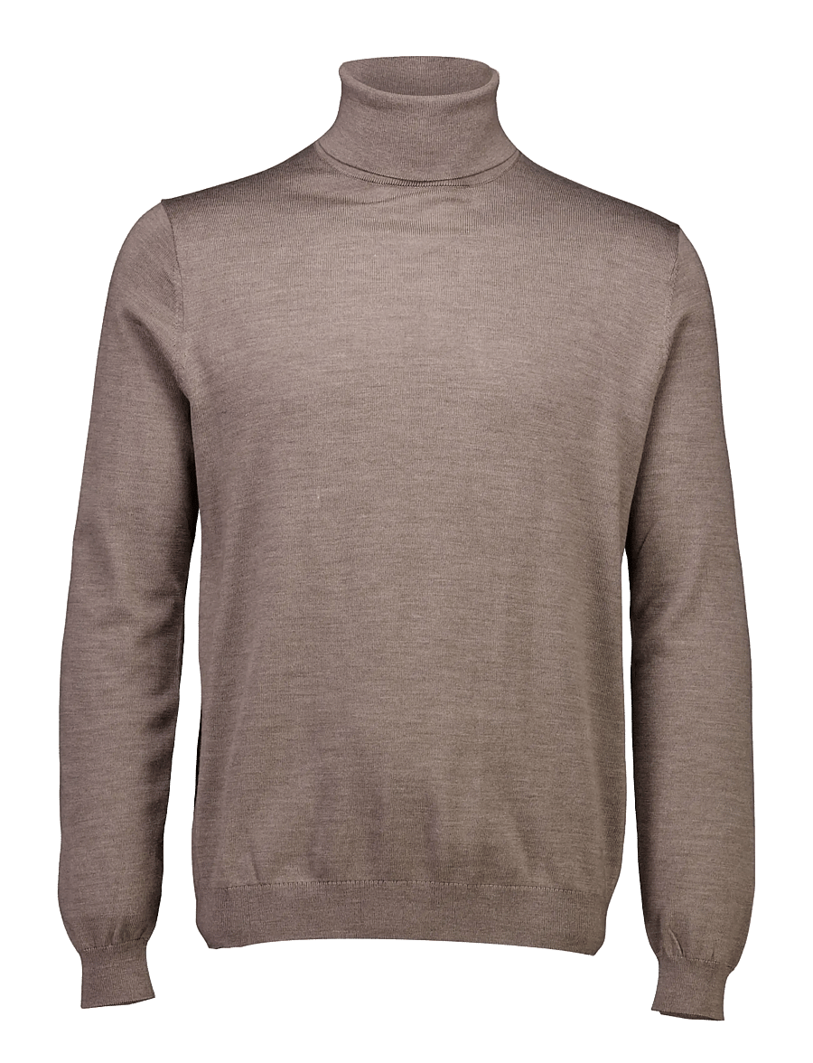 Lindbergh Black - 100 % merino roll neck knit - rollkragenpullover - dk sand mel - 1