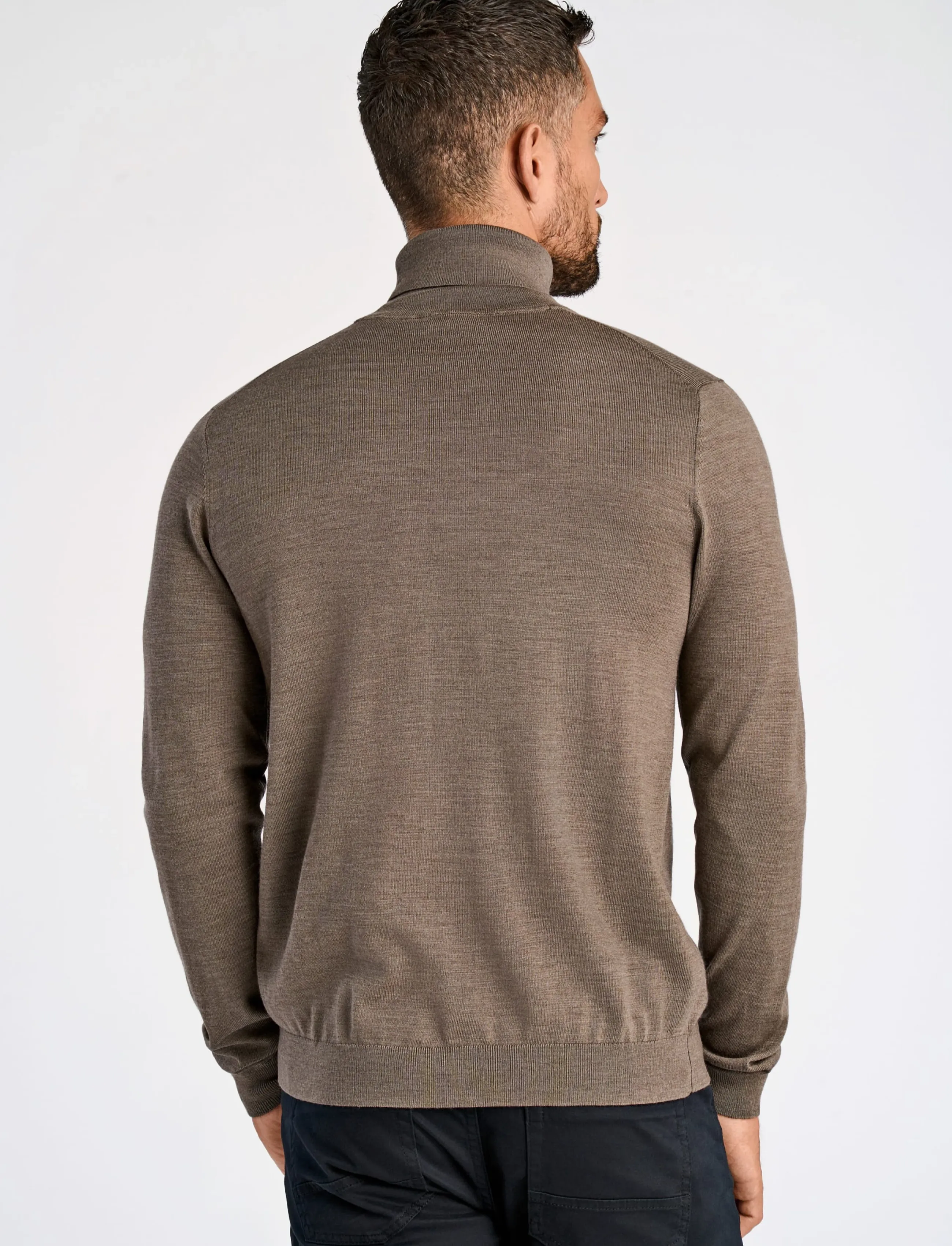 Lindbergh Black - 100 % merino roll neck knit - dk sand mel - 4