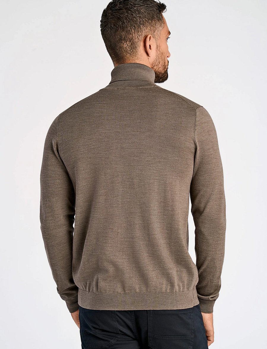 Lindbergh Black - 100 % merino roll neck knit - rollkragenpullover - dk sand mel - 4