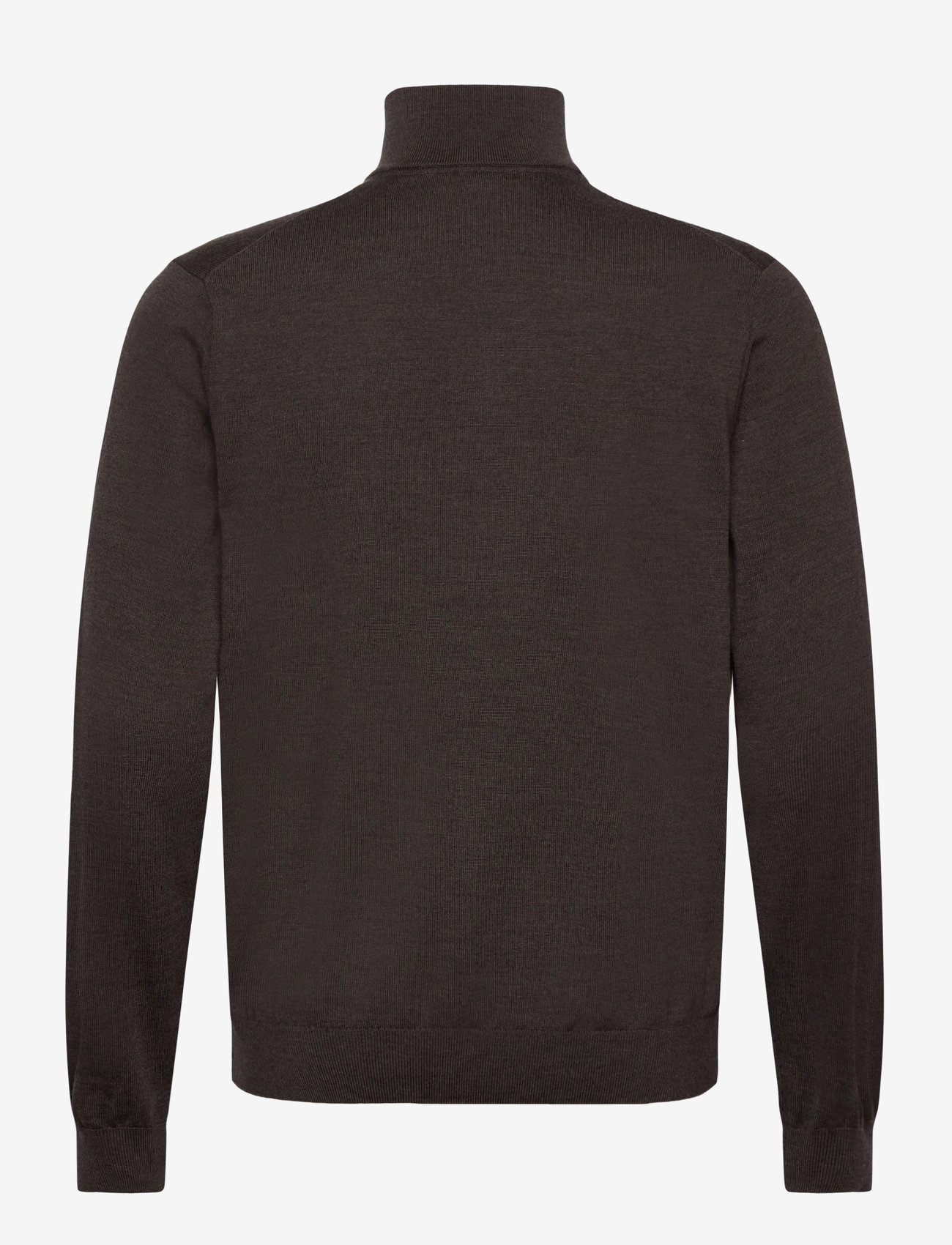 Lindbergh Black - 100% merino half zip knit - pullover mit halbem reißverschluss - dk brown mel - 1