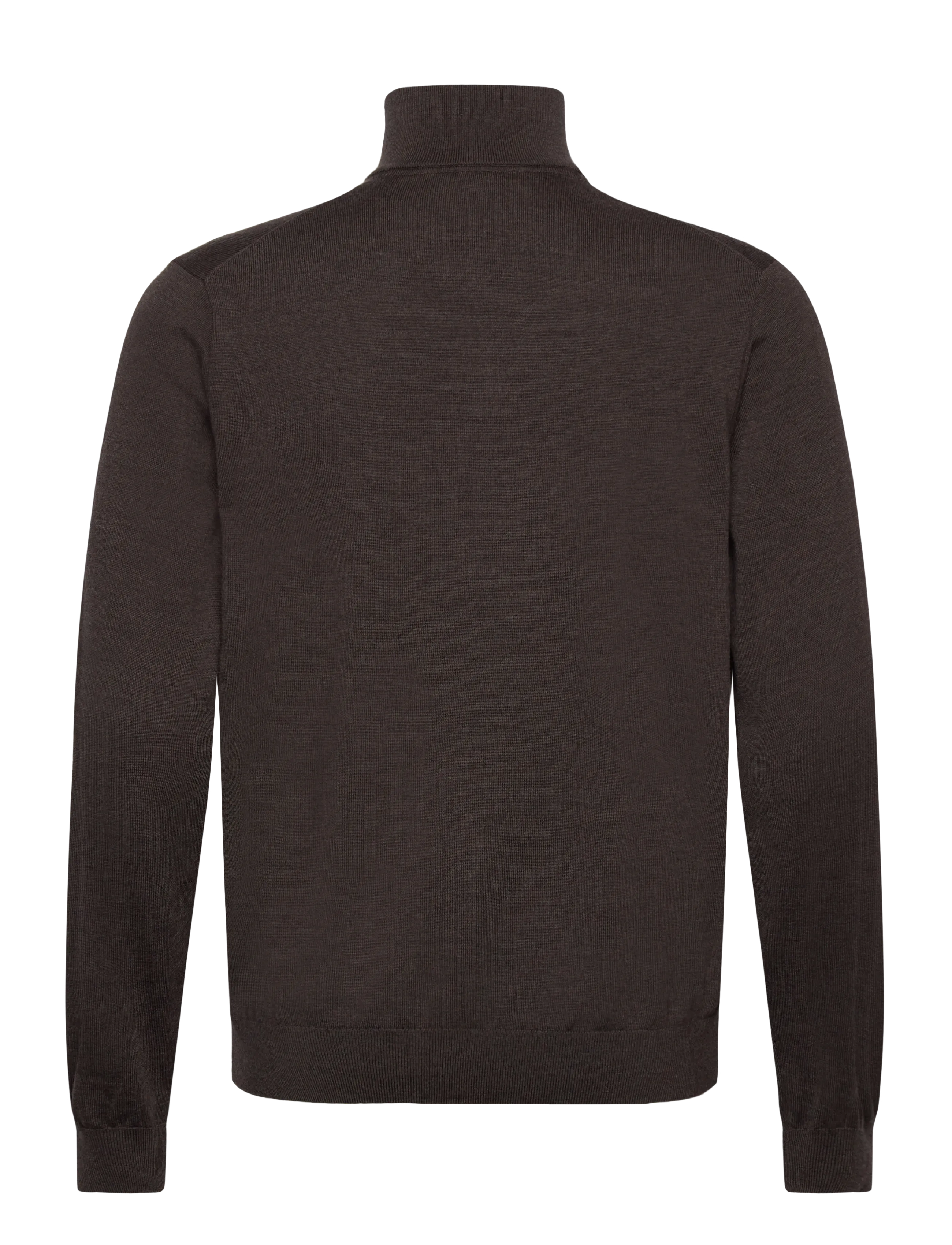 Lindbergh Black - 100% merino half zip knit - half zip jumpers - dk brown mel - 1