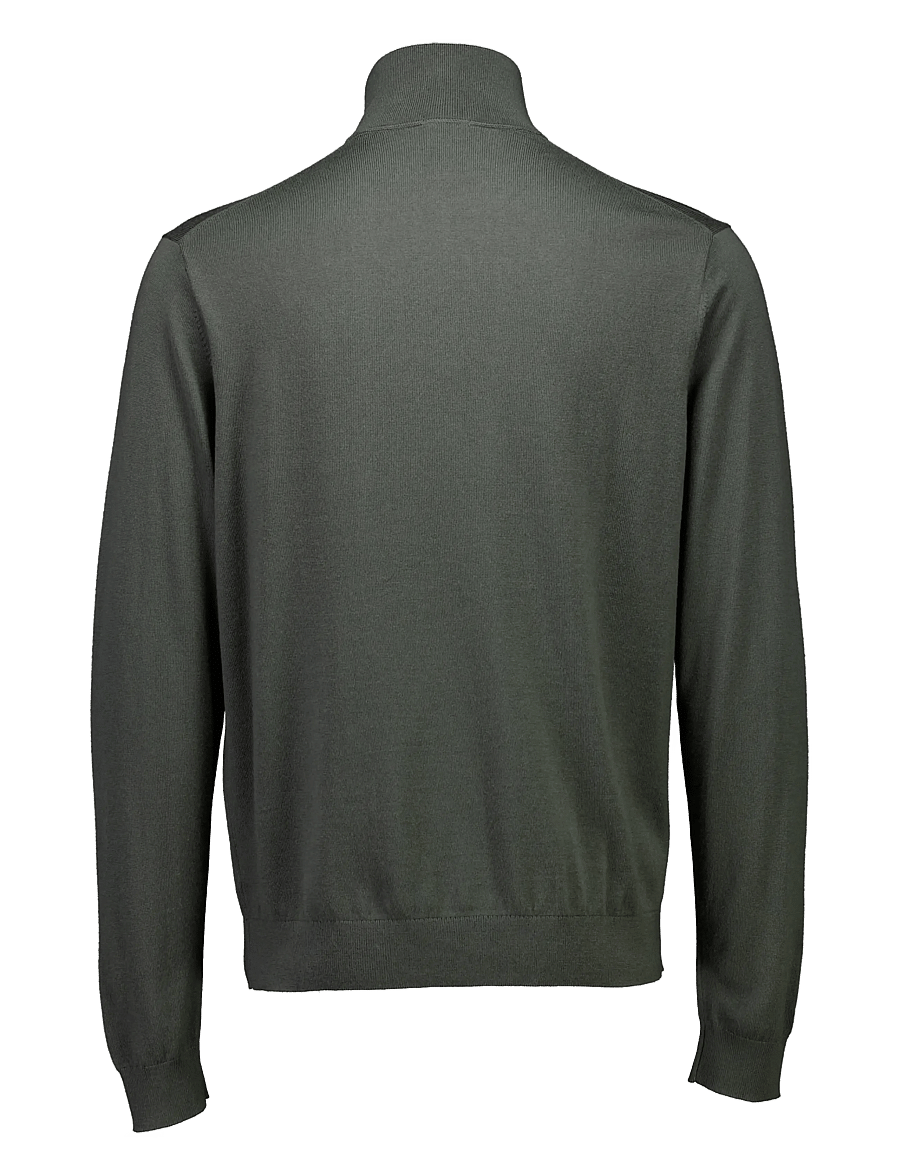 Lindbergh Black - 100% merino half zip knit - pullover mit halbem reißverschluss - dusty army - 2