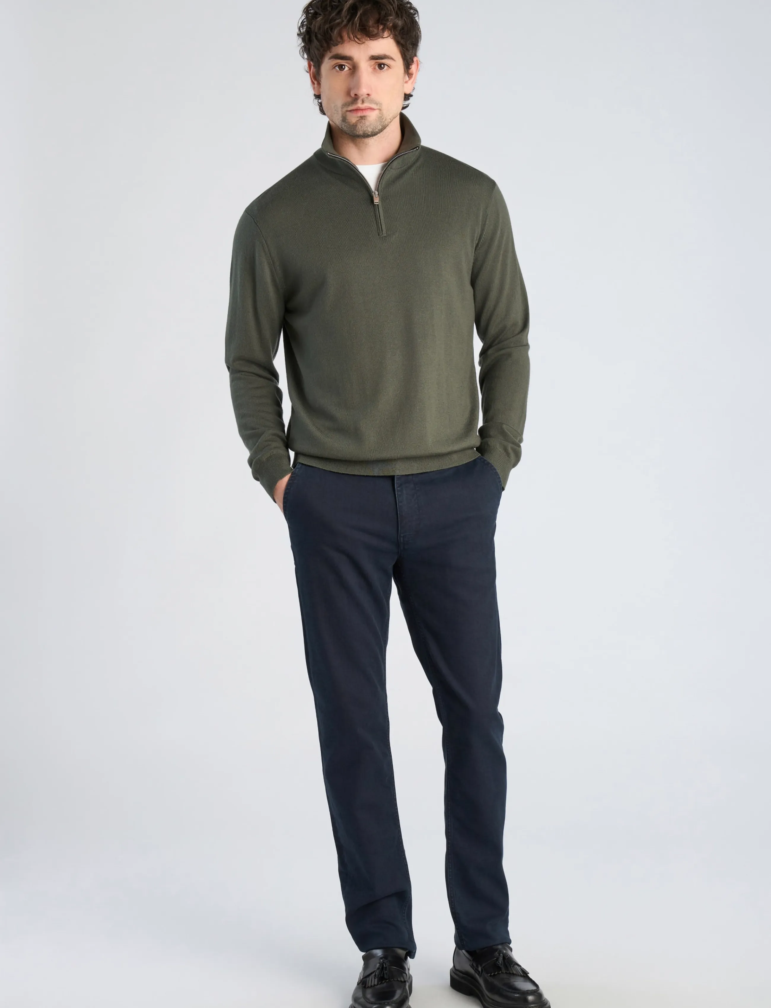 100% Merino Half Zip Knit