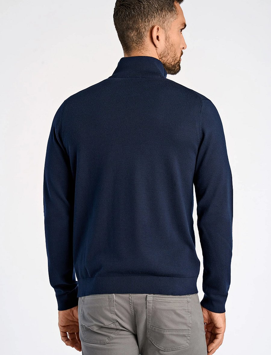 Lindbergh Black - 100% merino half zip knit - pullover mit halbem reißverschluss - navy - 4