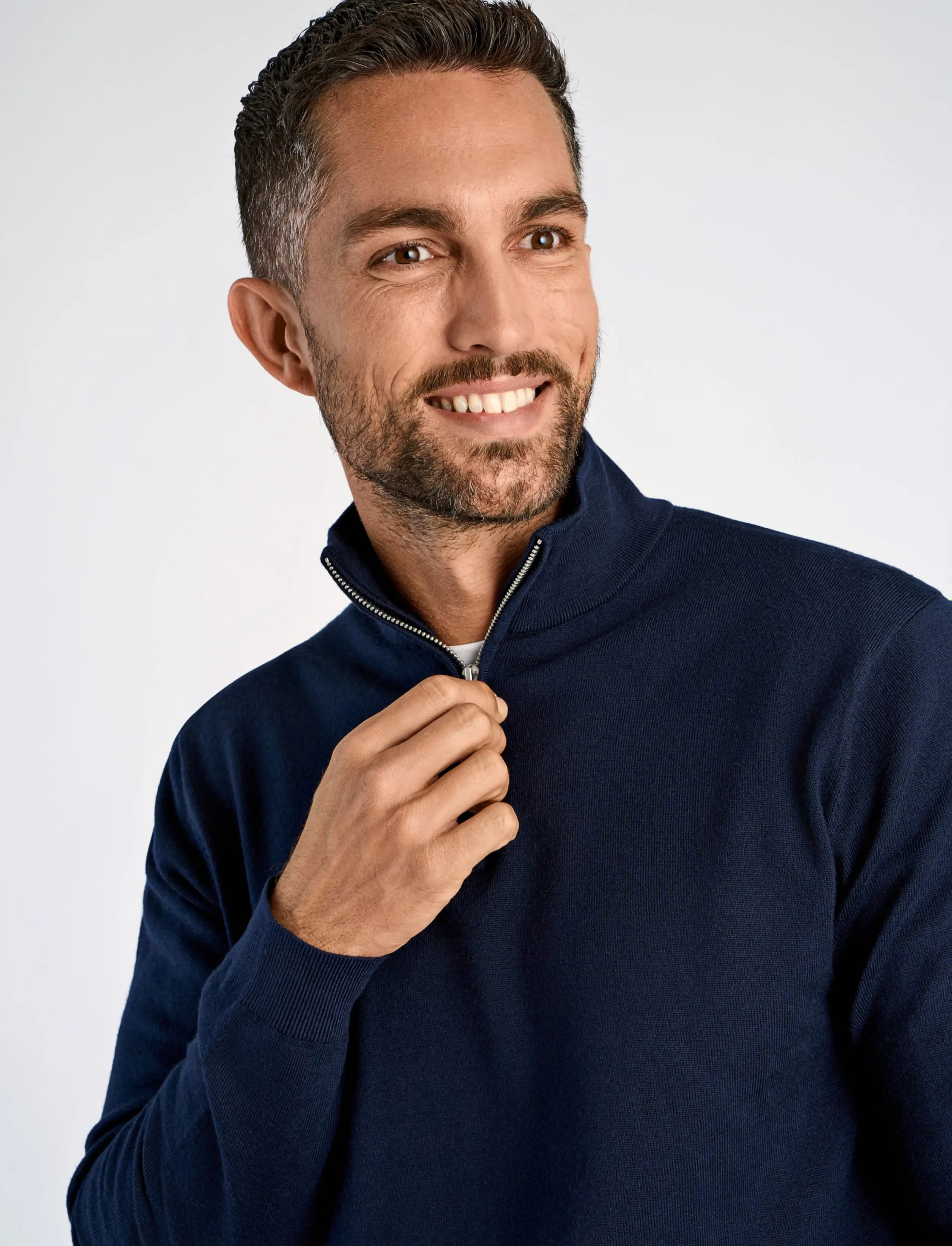 Lindbergh Black - 100% merino half zip knit - pullover mit halbem reißverschluss - navy - 5