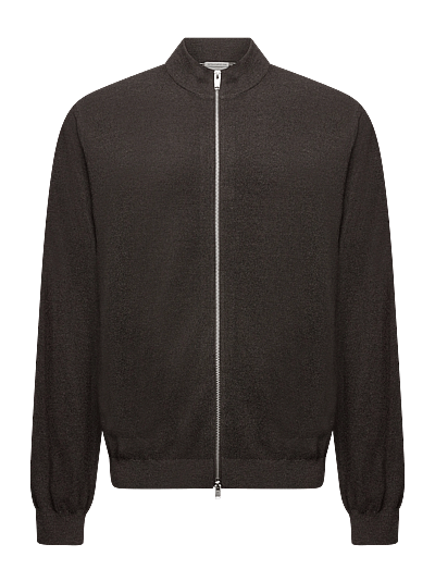 100% Merino Zip Through Knit - Fullzip Strik
