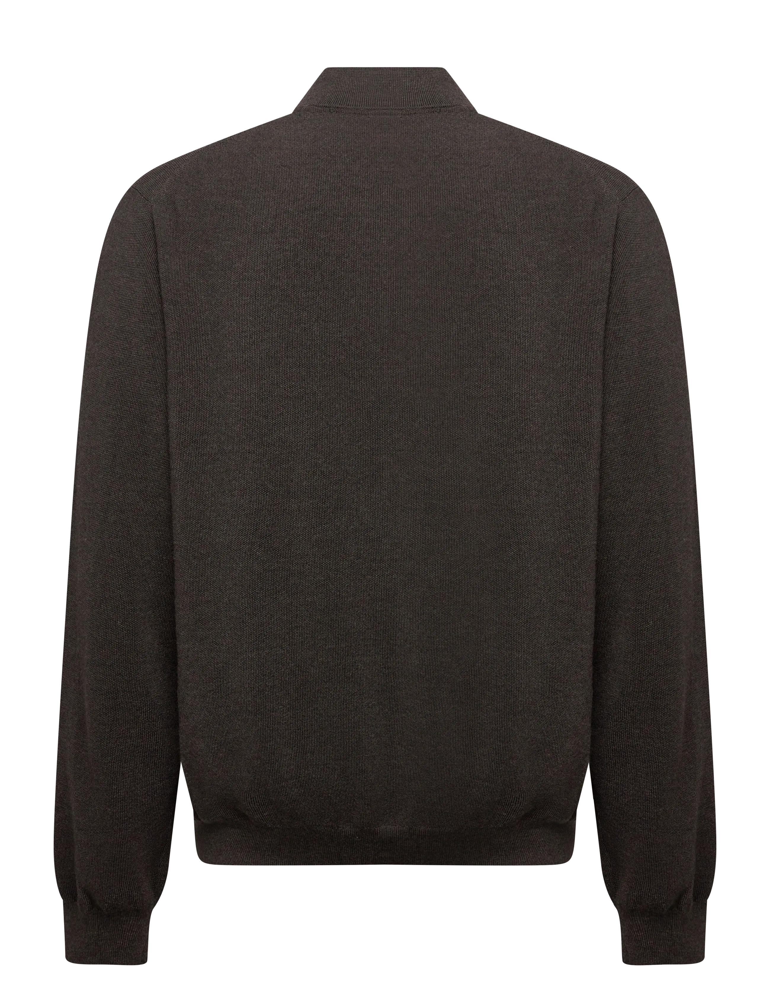 Lindbergh Black - 100% merino zip through knit - full zip tröjor - dk brown mel - 2