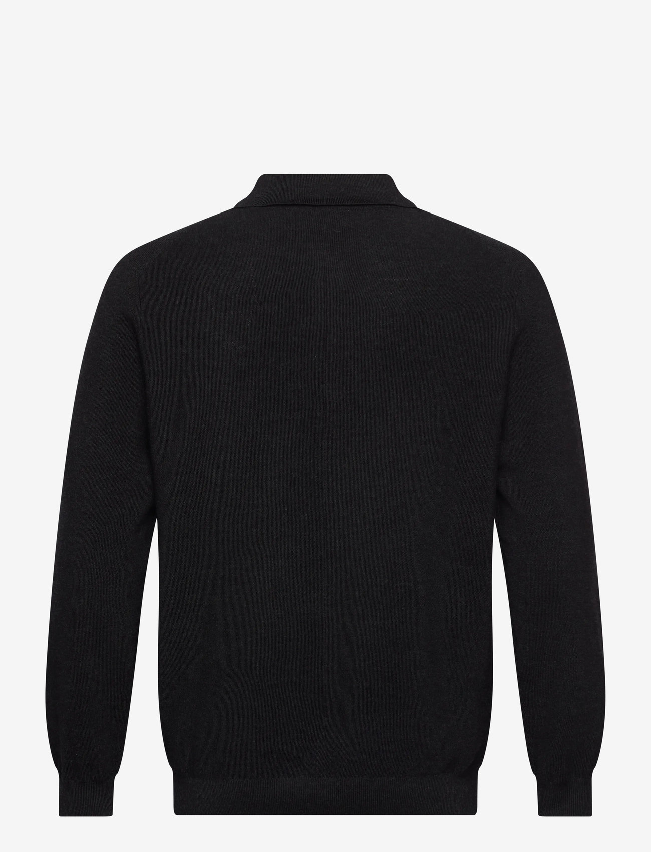 Lindbergh Black - 100% merino polo knit - gestrickte polohemden - black mel - 1