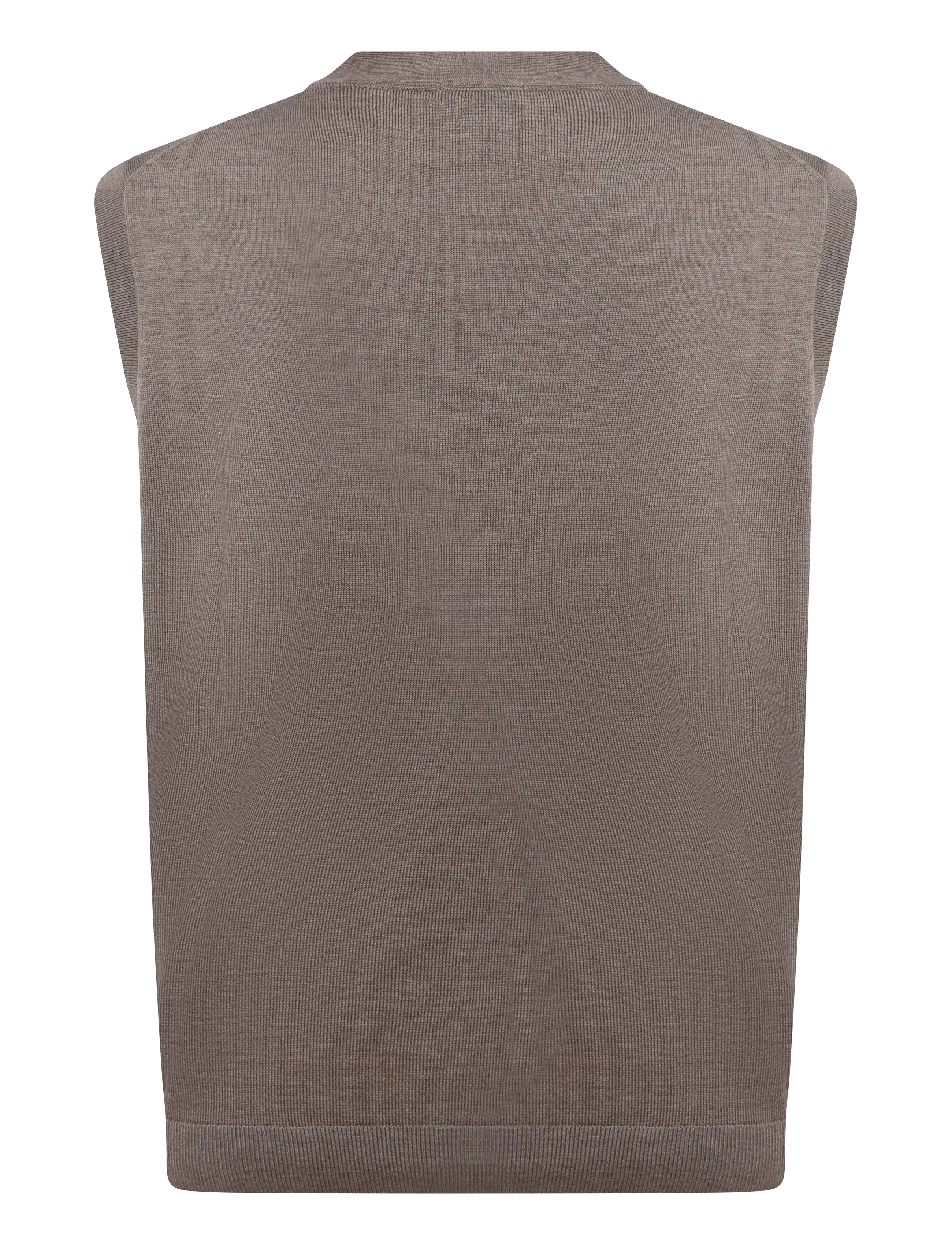 Lindbergh Black - 100 % merino botton through vest - stickade västar - dk sand mel - 2