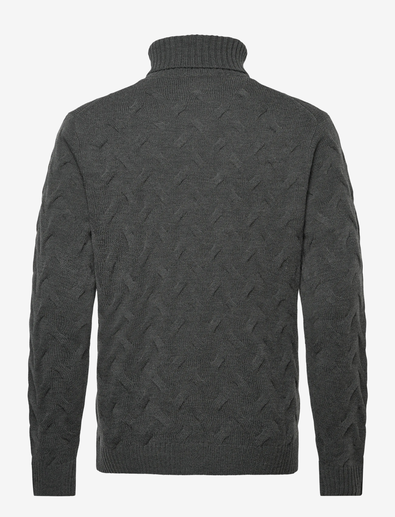 Lindbergh Black - 1927 Merino blend texture roll neck - rollkragen - charcoal mel - 1