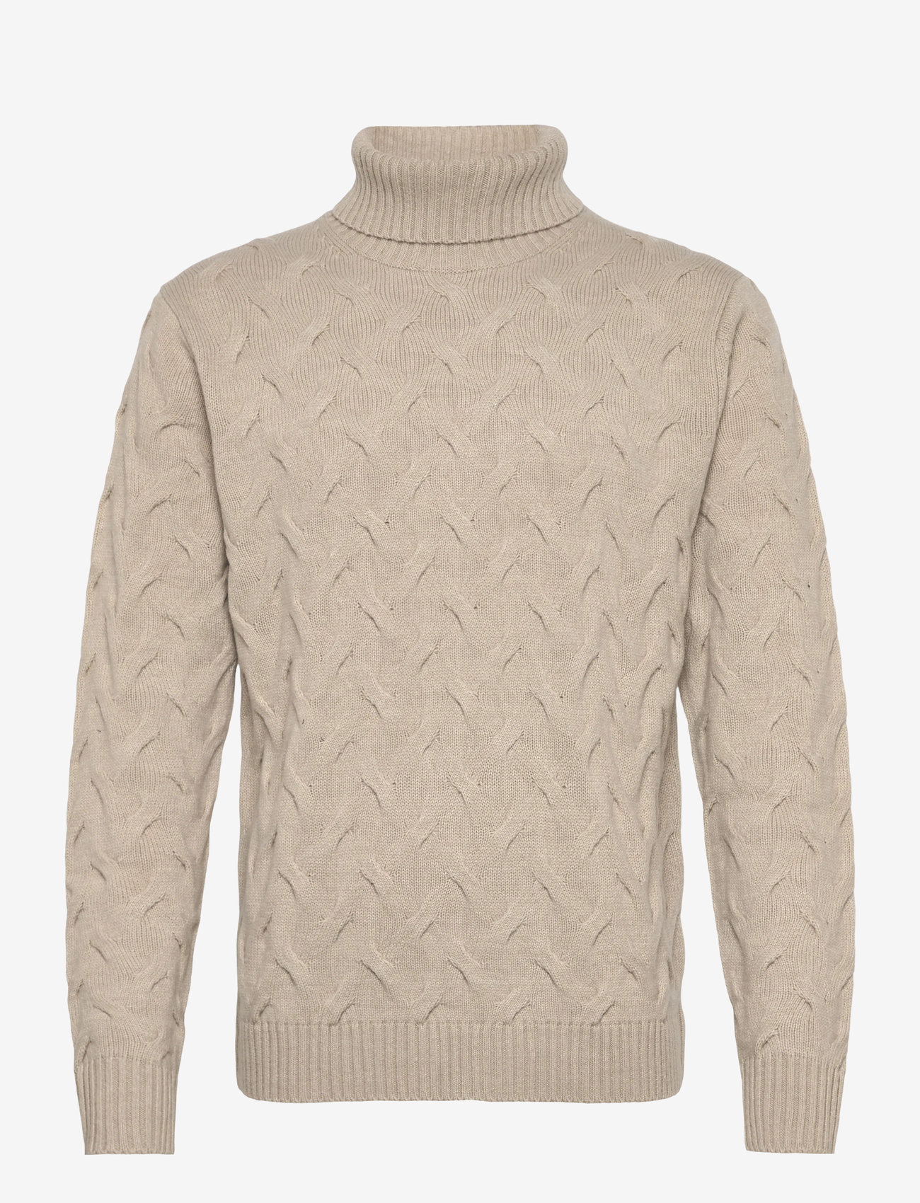 Lindbergh Black - 1927 Merino blend texture roll neck - rúllukragar - off white mel - 0