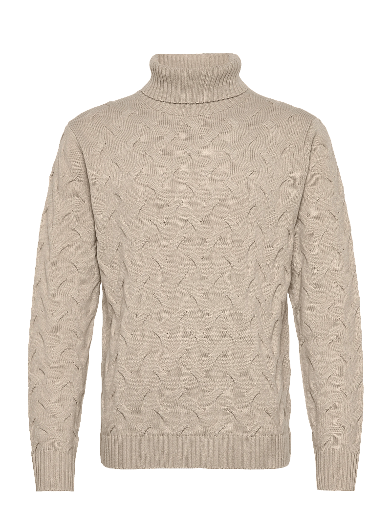 Lindbergh Black - 1927 Merino blend texture roll neck - rúllukragar - off white mel - 0