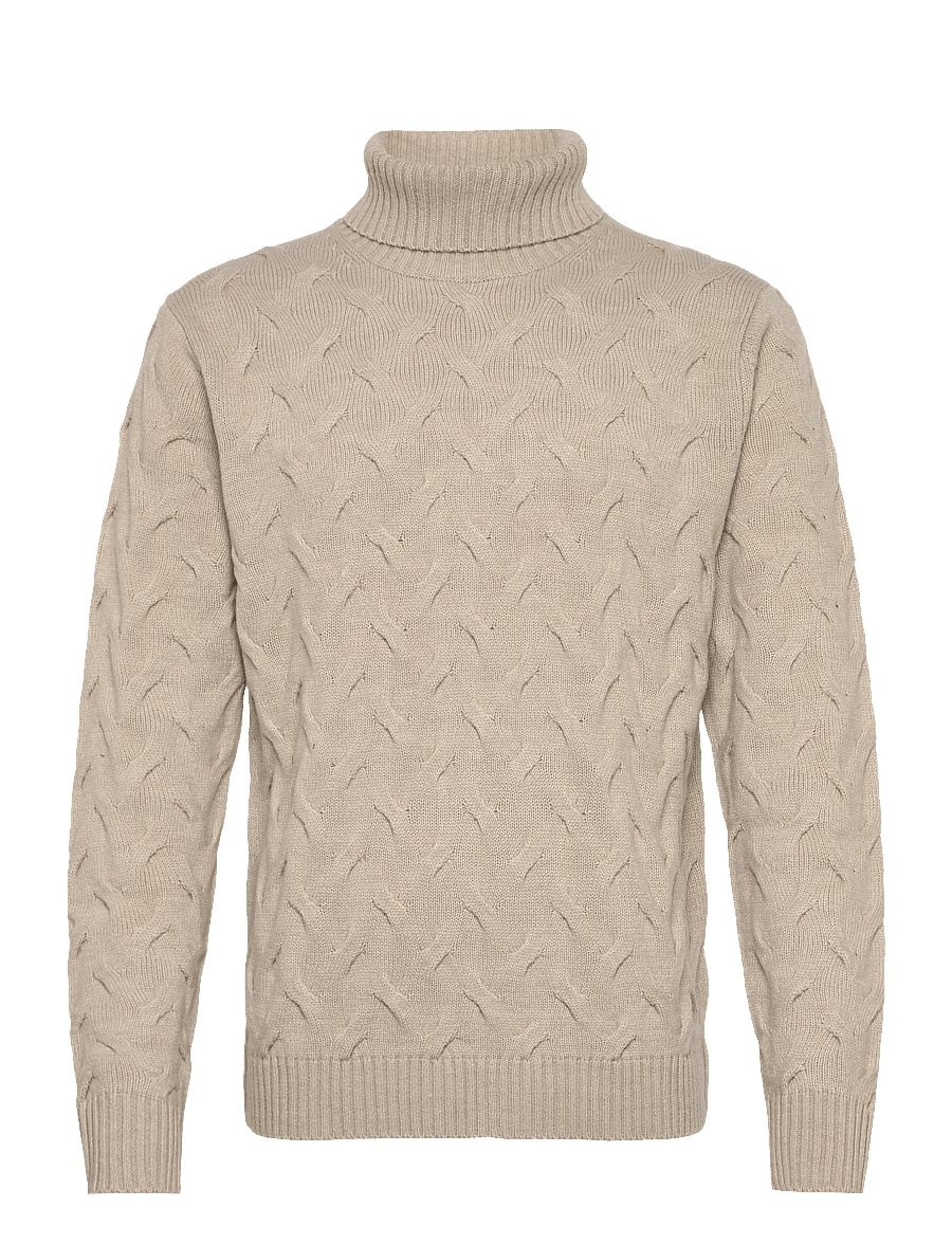 Lindbergh Black - 1927 Merino blend texture roll neck - rollkragen - off white mel - 0