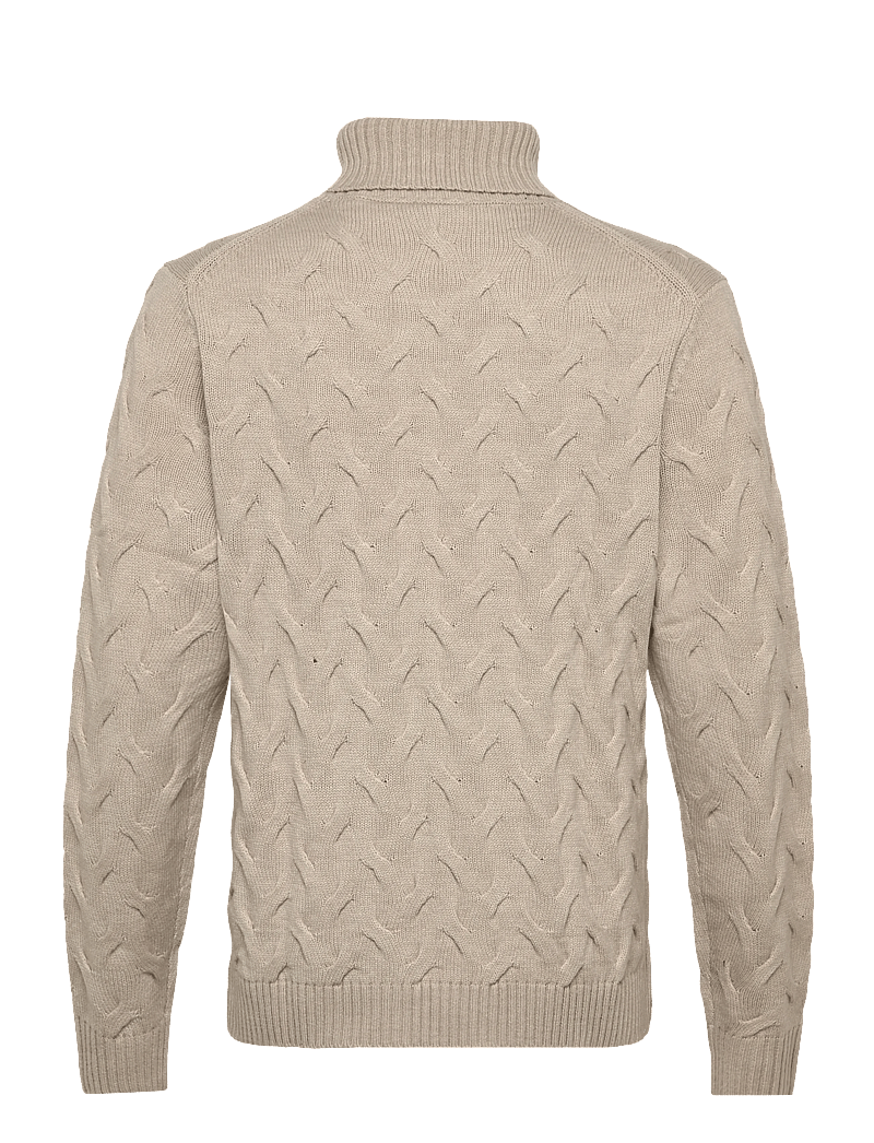 Lindbergh Black - 1927 Merino blend texture roll neck - rúllukragar - off white mel - 1