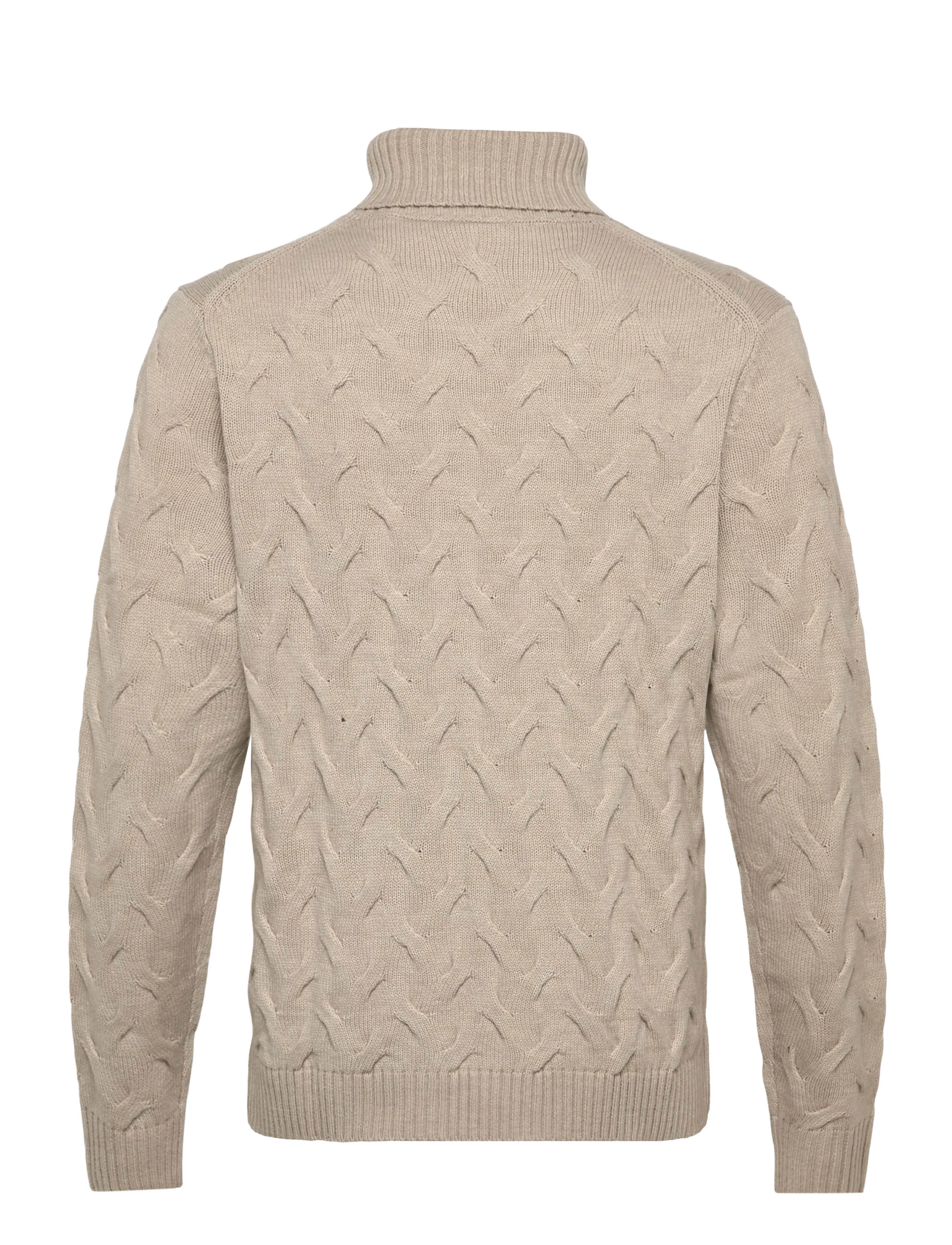 Lindbergh Black - 1927 Merino blend texture roll neck - rollkragen - off white mel - 1