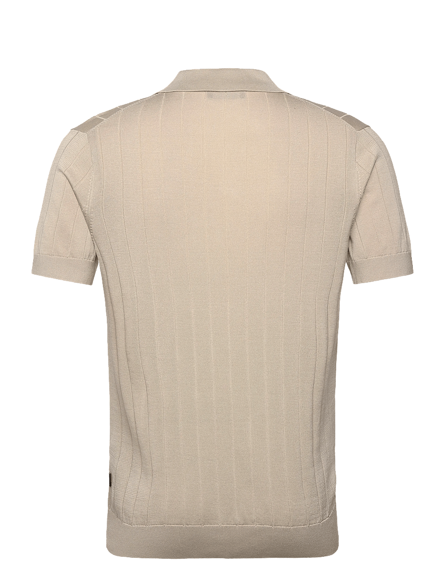 Lindbergh Black - Open collar knitted polo S/S - knitted polos - kit - 2