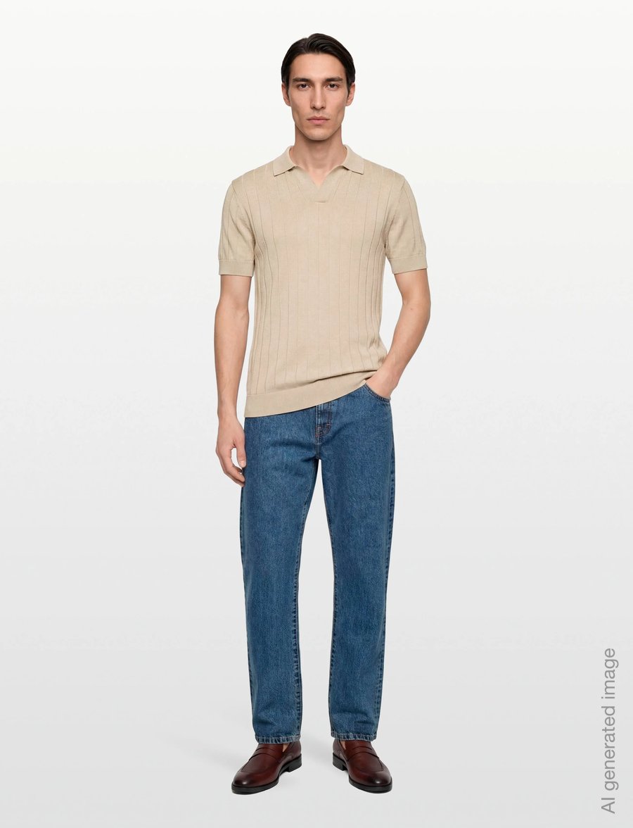 Lindbergh Black - Open collar knitted polo S/S - knitted polos - kit - 0