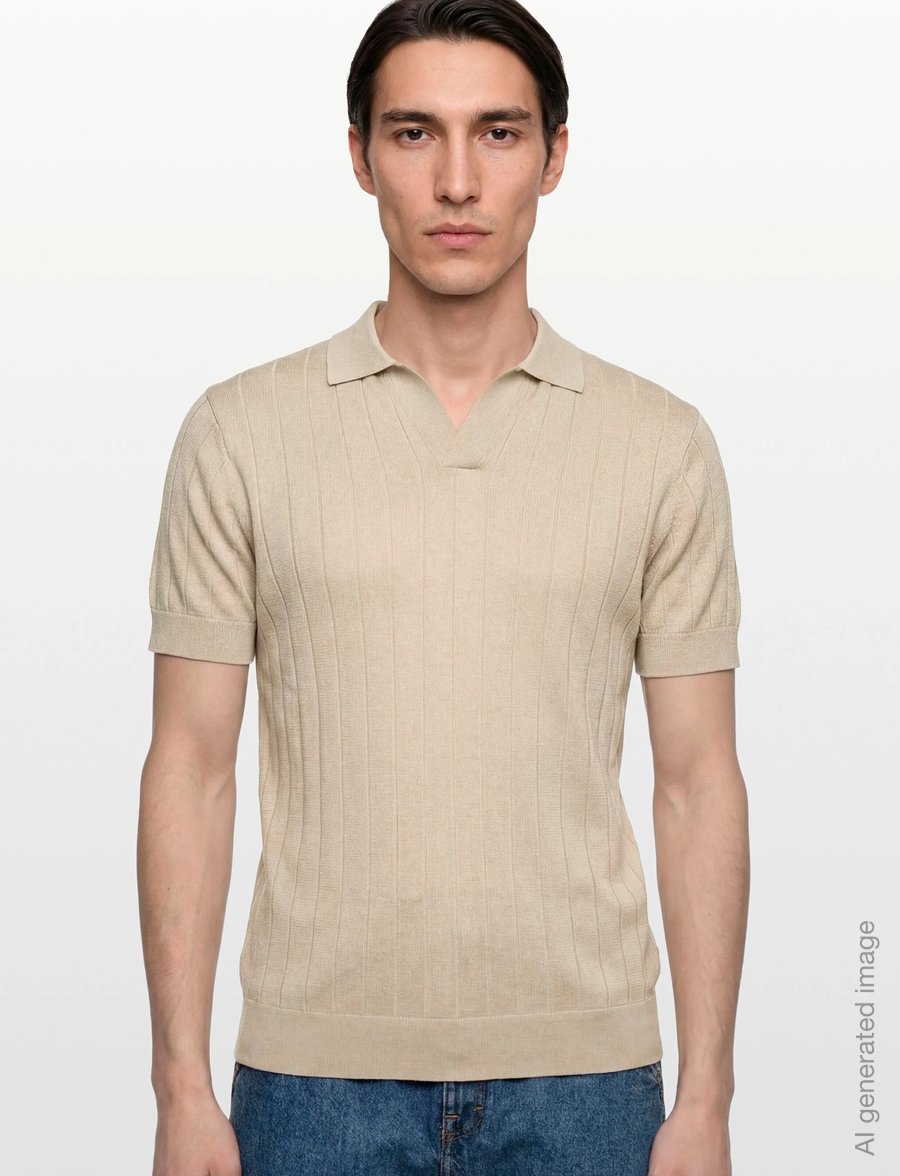 Lindbergh Black - Open collar knitted polo S/S - knitted polos - kit - 3