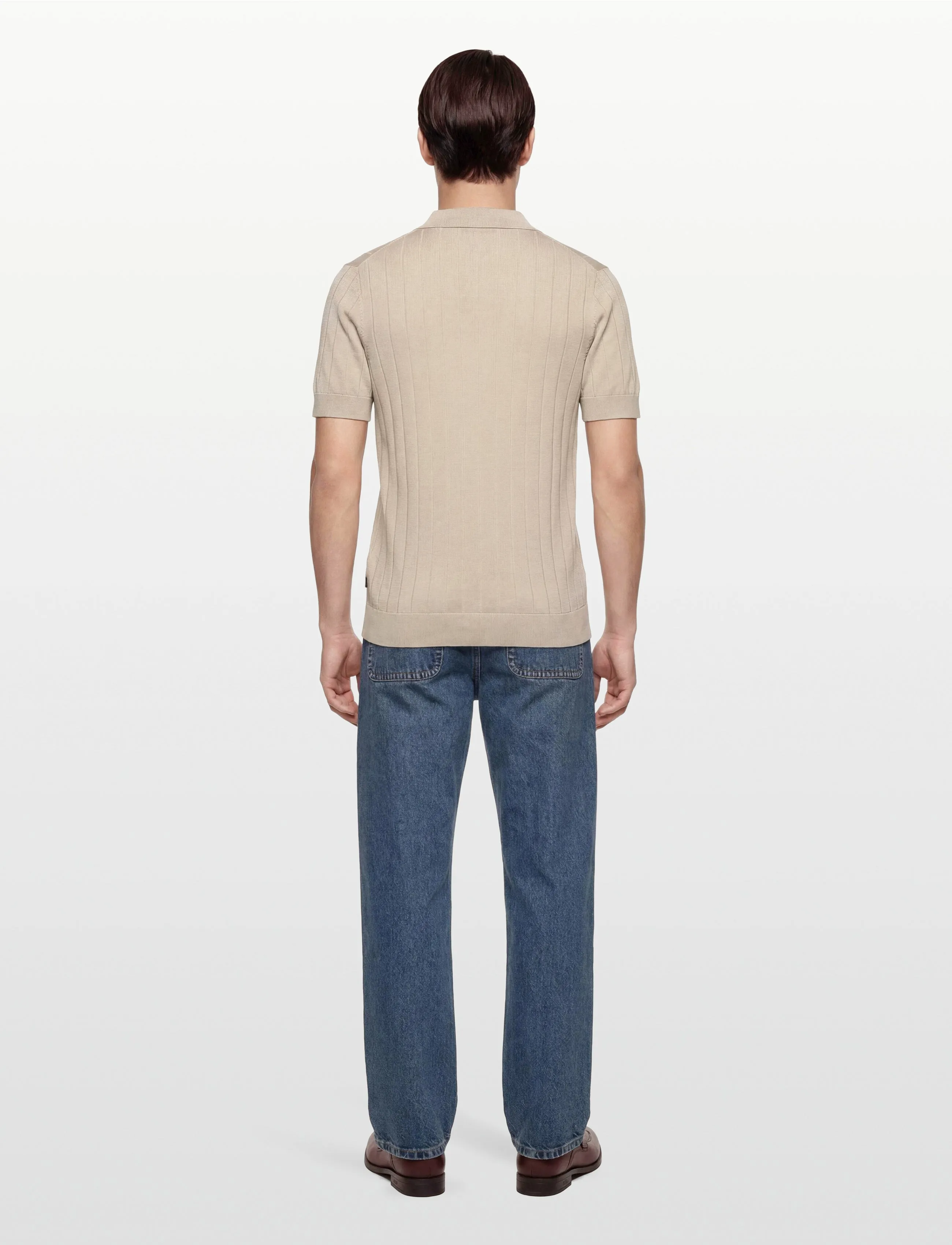 Lindbergh Black - Open collar knitted polo S/S - kootud polosärgid - kit - 4