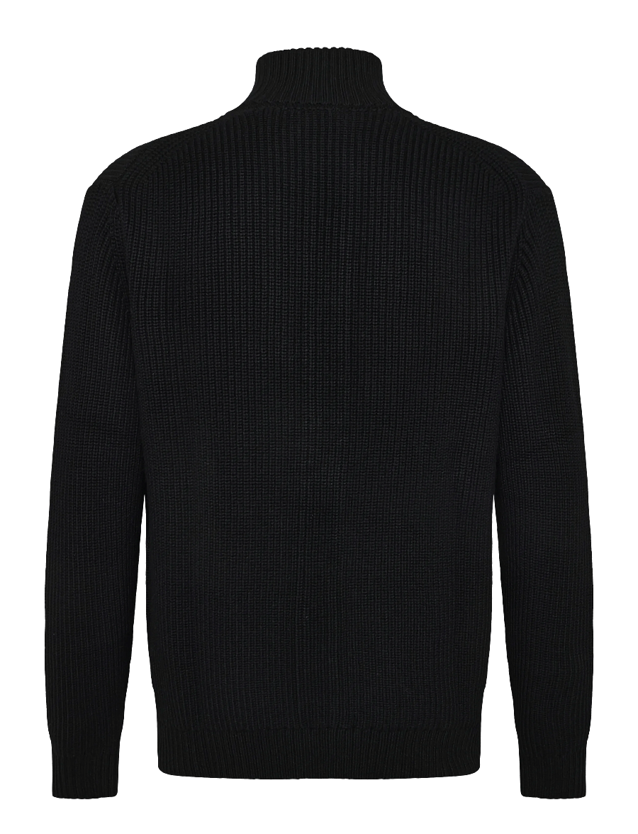 Lindbergh Black - 1927: Merino blend button through cardigan - cardigans - black - 1