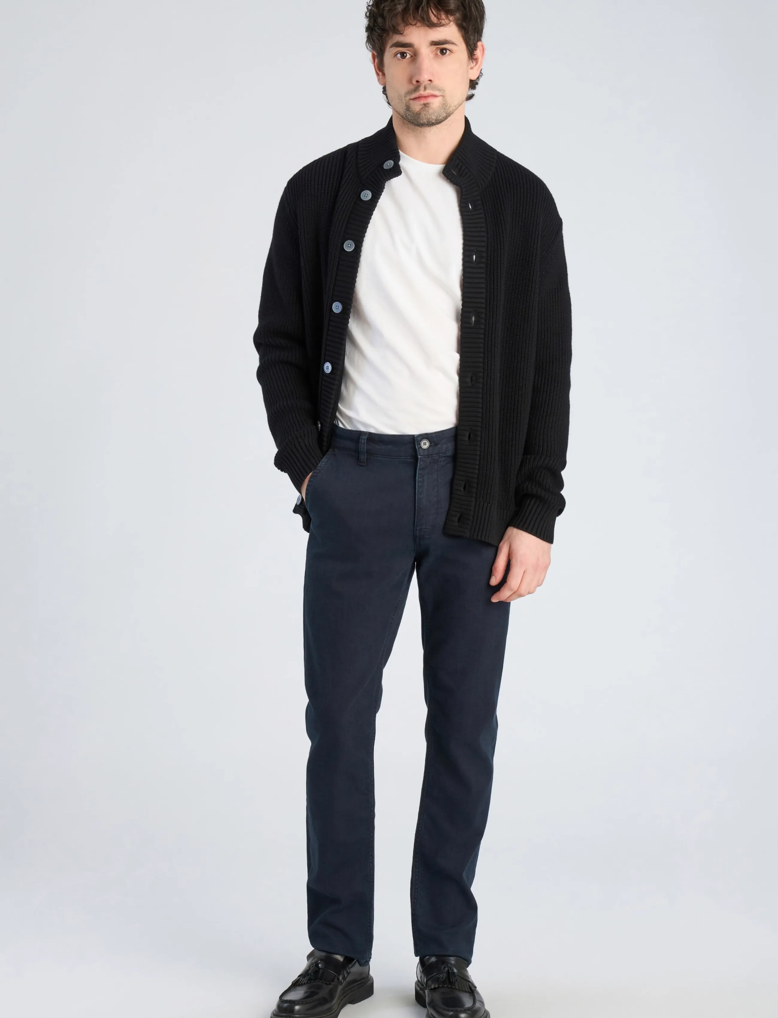 Lindbergh Black 1927: Merino Blend Button Through Cardigan, Mænd, Knappet Cardigan, Sort, Str: S