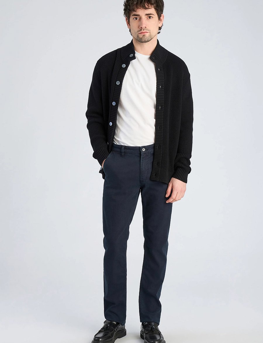 Lindbergh Black - 1927: Merino blend button through cardigan - strickjacken - black - 0
