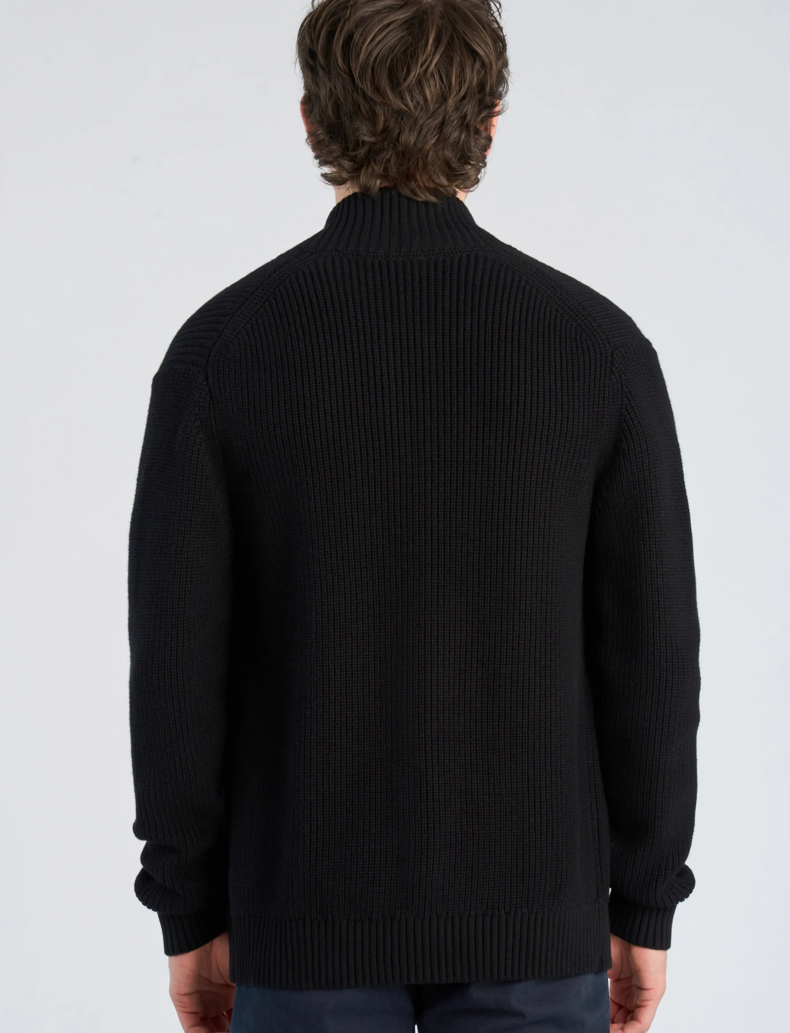 Lindbergh Black - 1927: Merino blend button through cardigan - strickjacken - black - 4