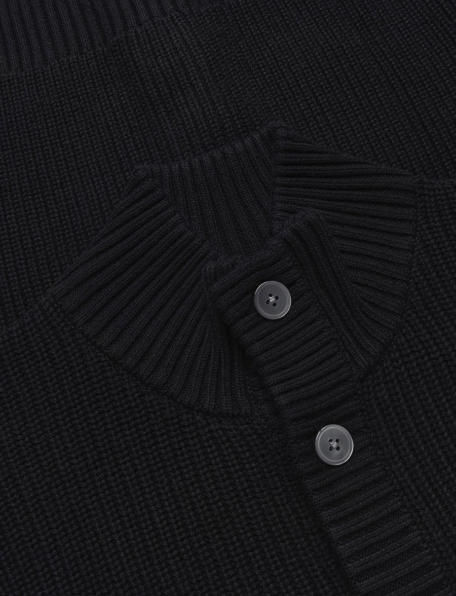 Lindbergh Black - 1927: Merino blend button through cardigan - cardigans - black - 5